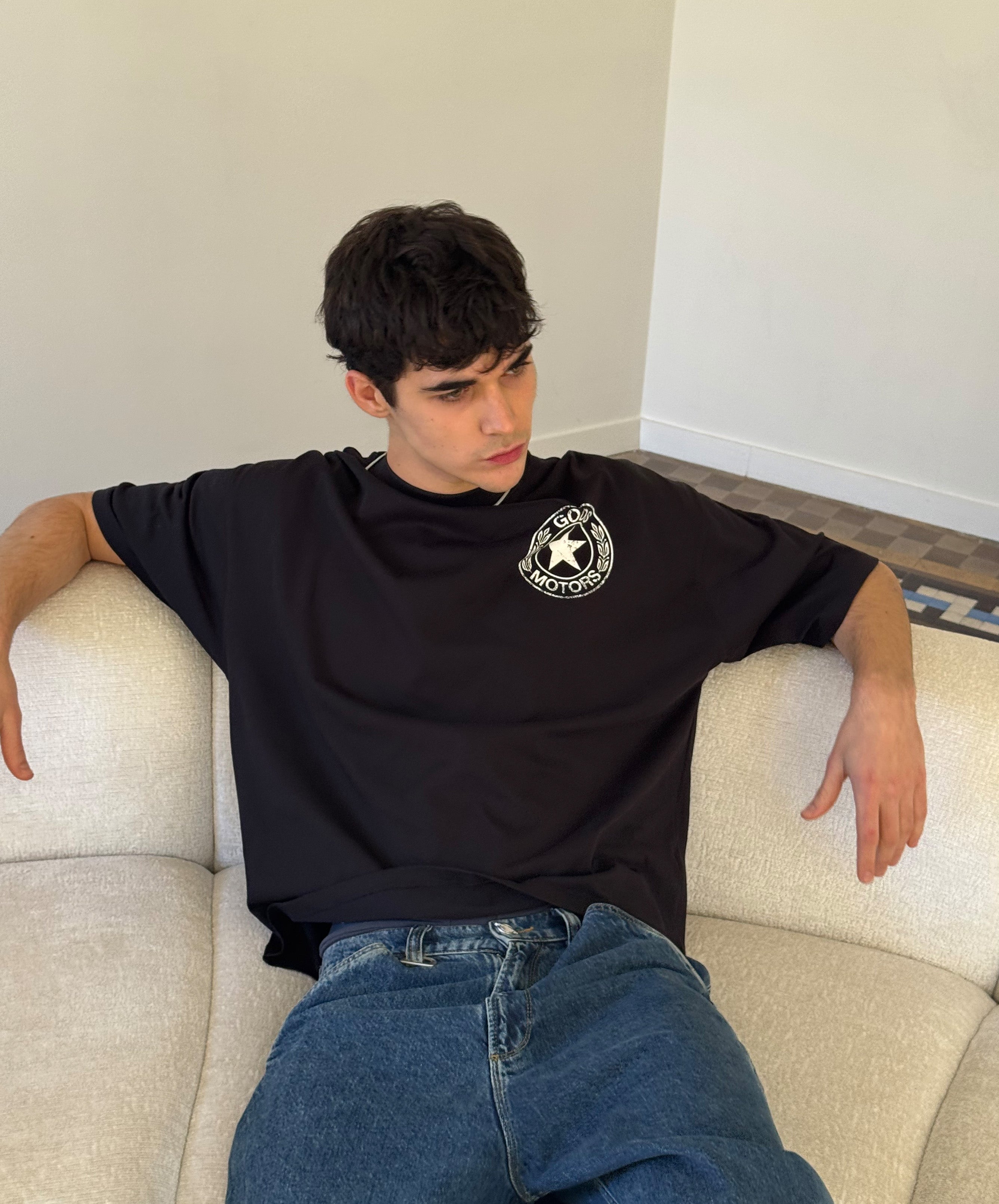 Motor Boxy Tee Black