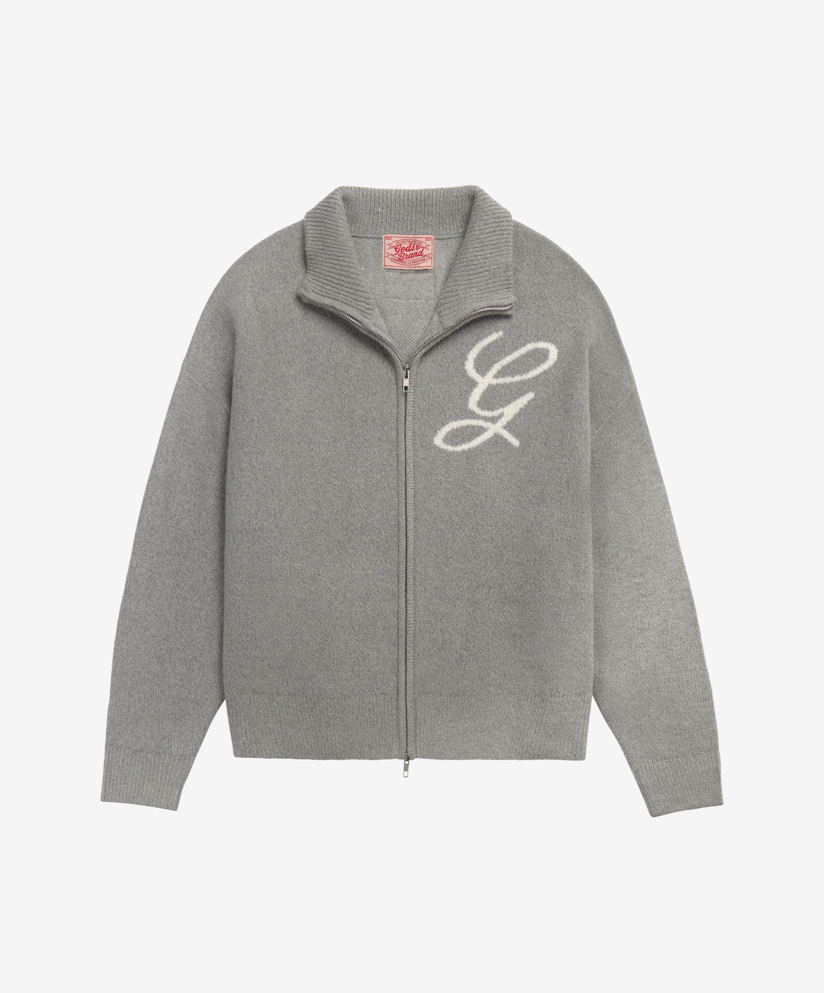G'S Knitted Zipper Light Grey