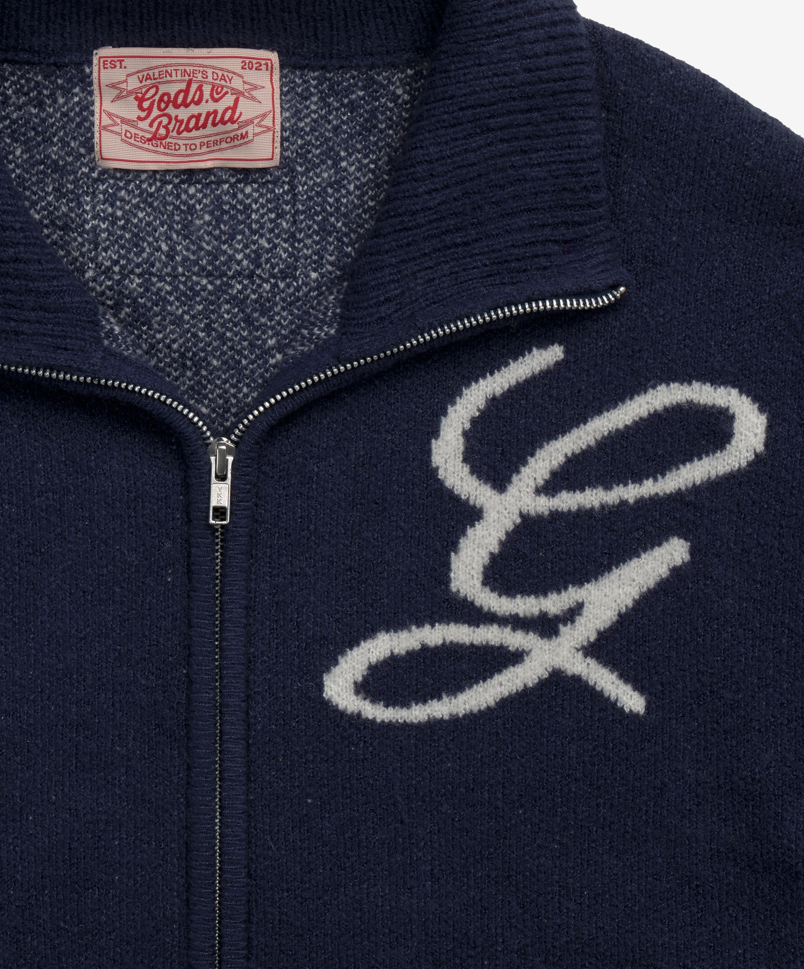 G'S Knitted Zipper Navy