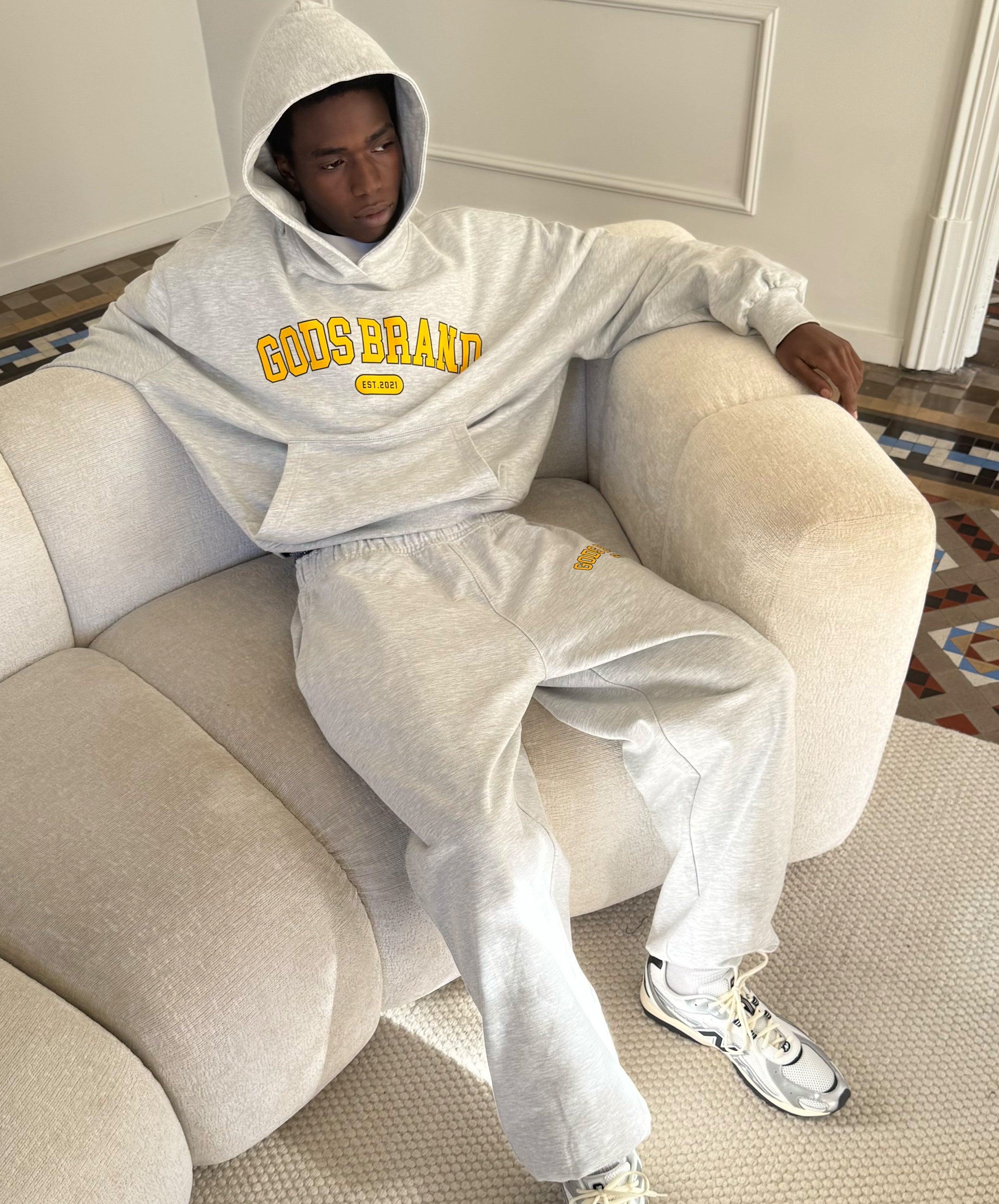 Godsbrand Cropped Hoodie Gray Melange