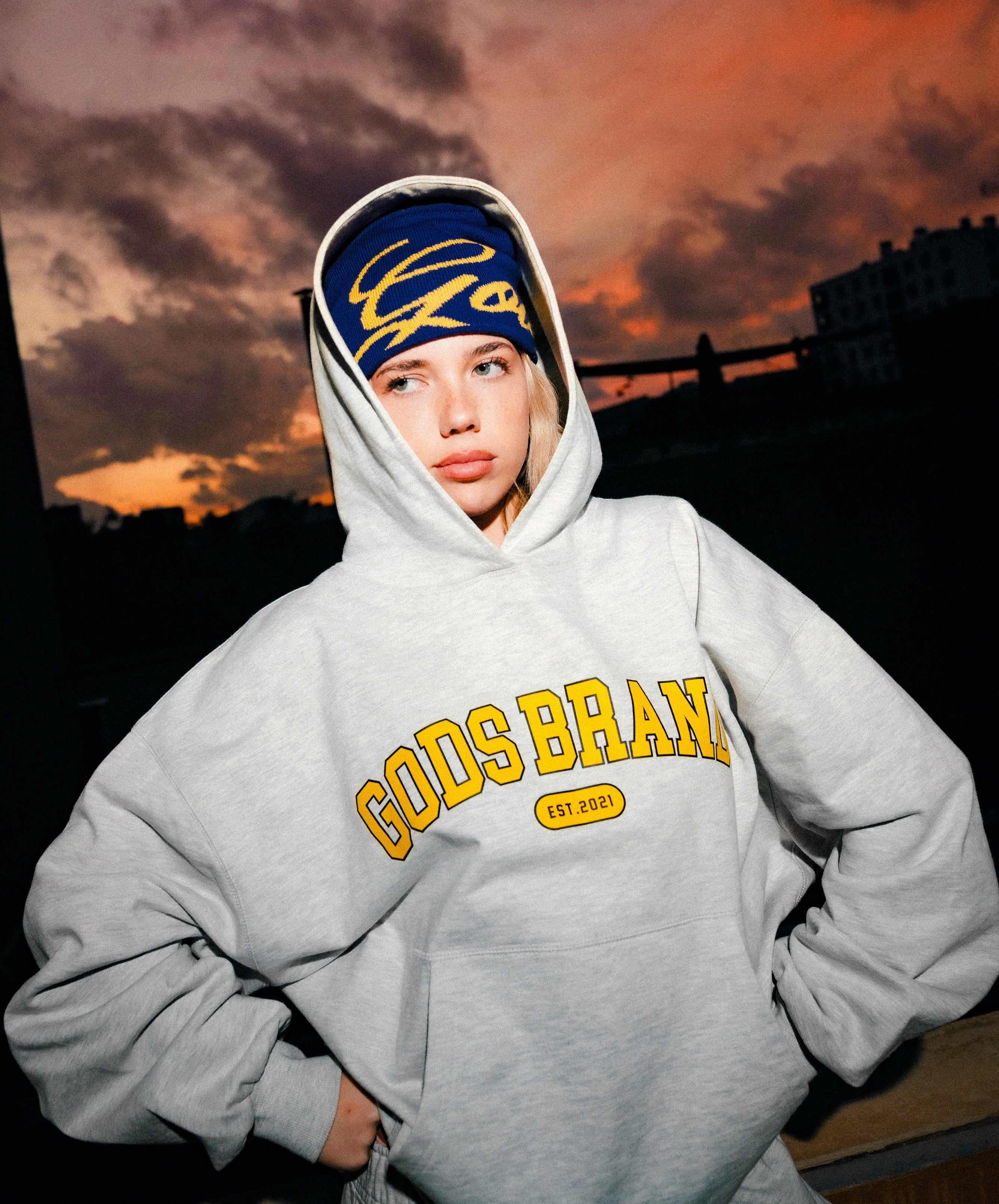 Godsbrand Cropped Hoodie Gray Melange