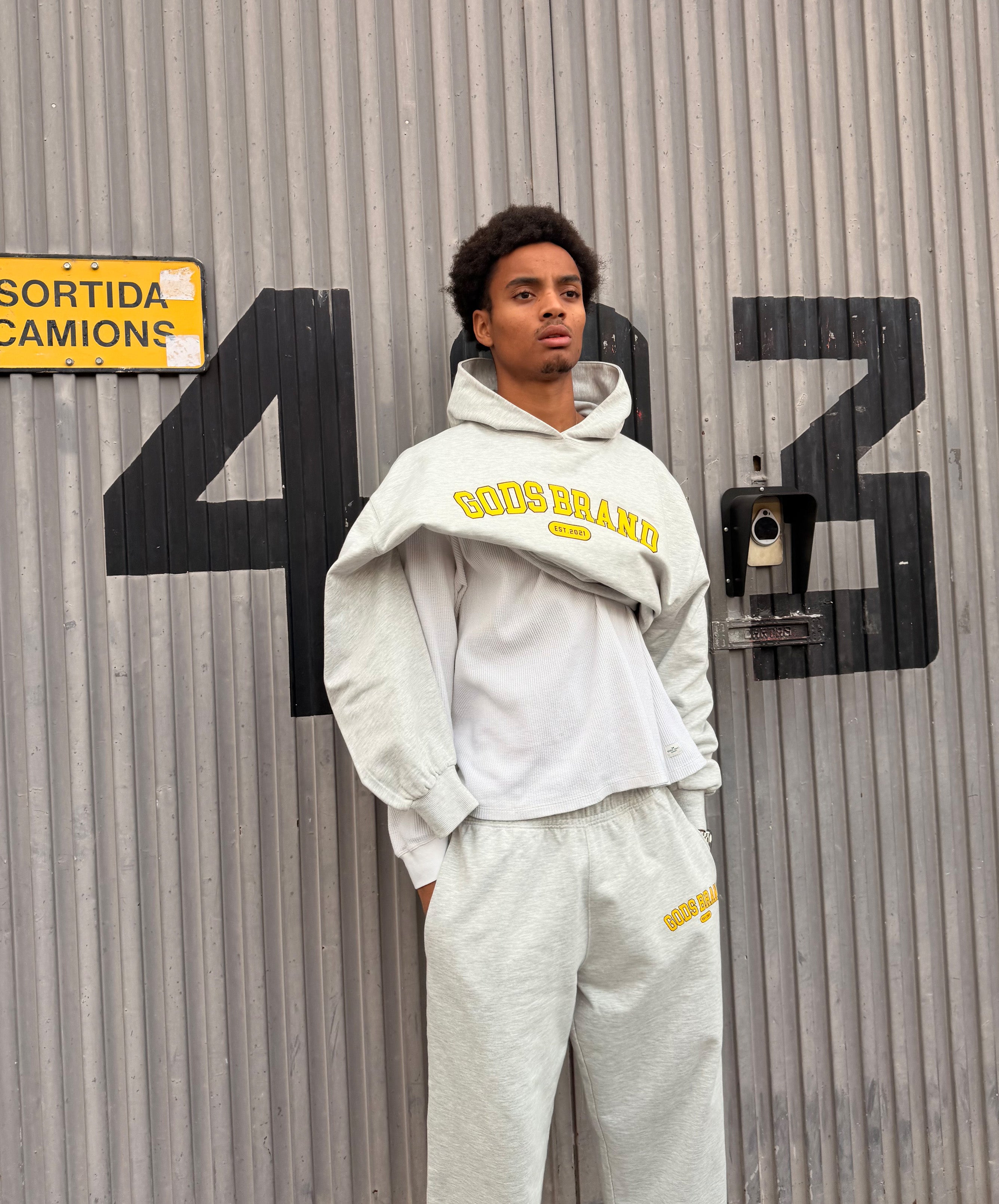 Godsbrand Cropped Hoodie Grey Melange