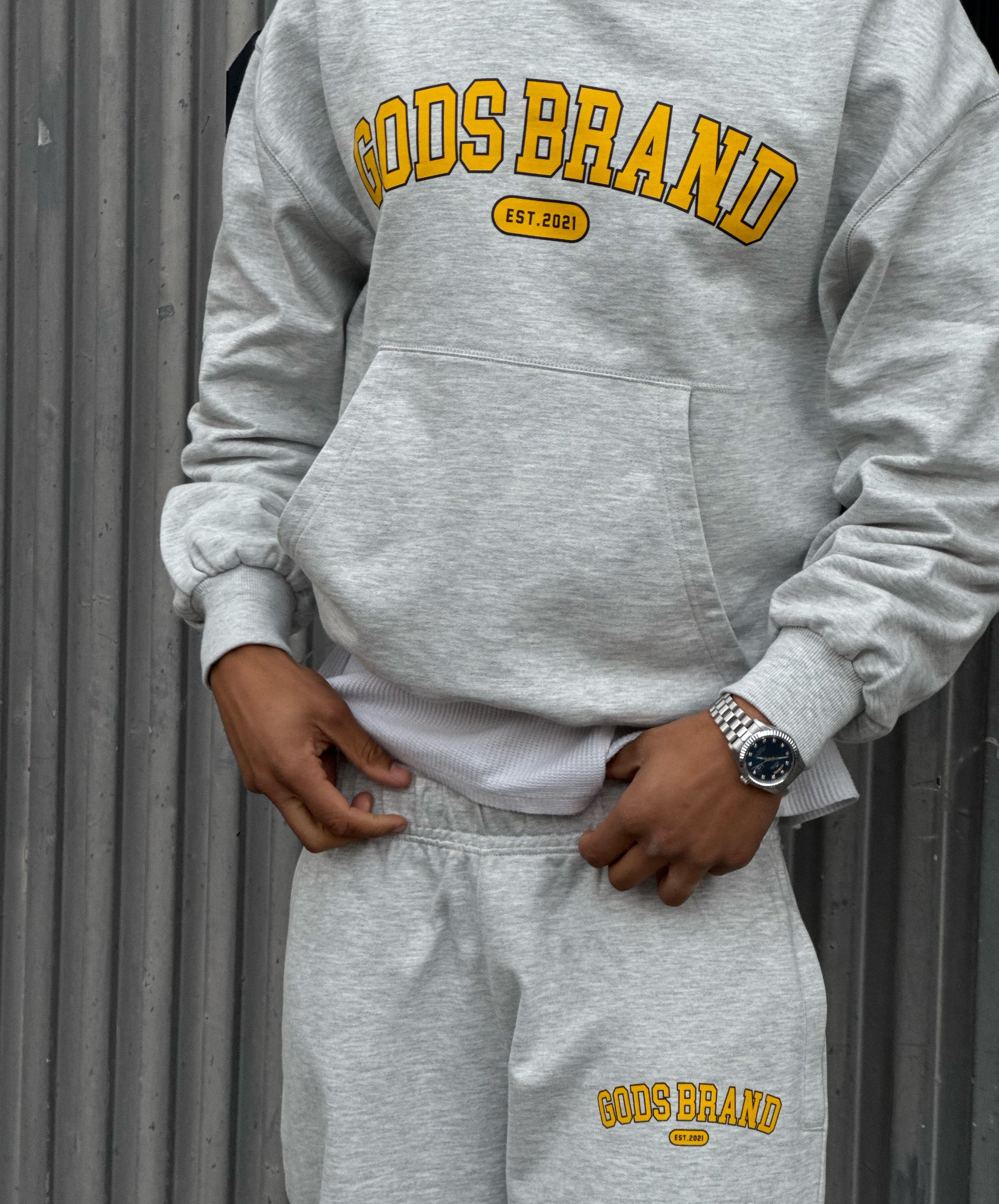 Godsbrand Cropped Hoodie Grey Melange