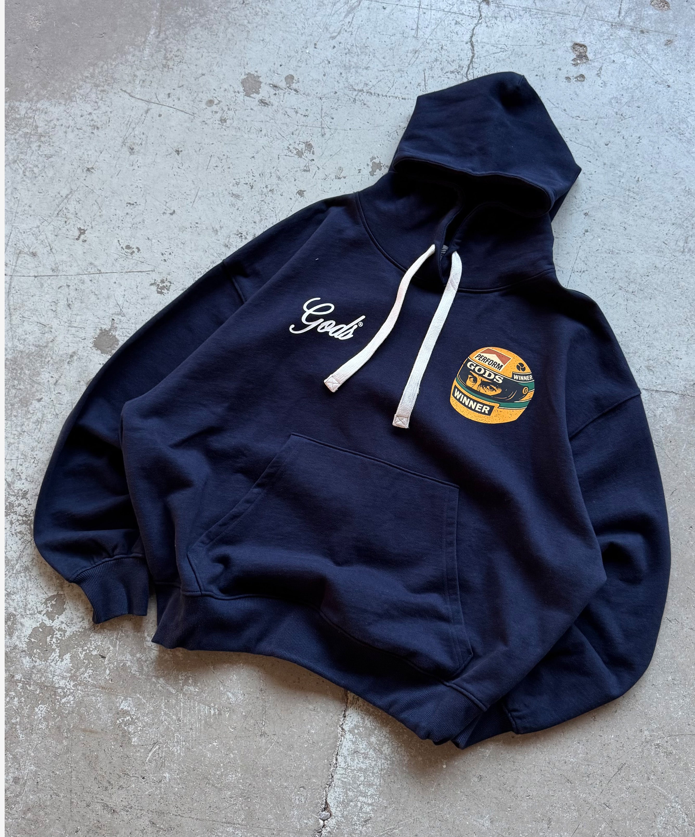 Ayr Cropped Hoodie Navy