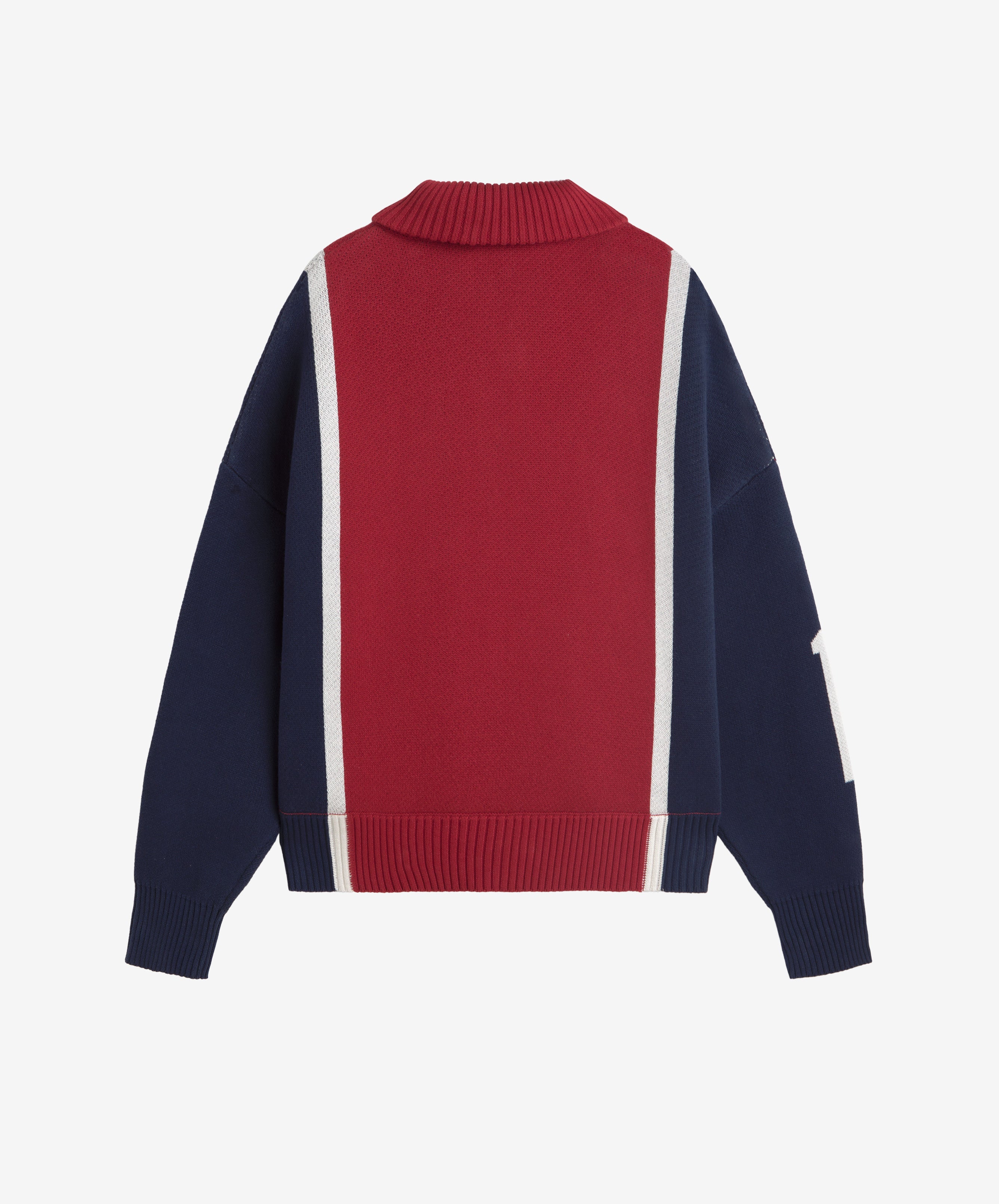Alpine Rally Knitted Zipper Red-Navy