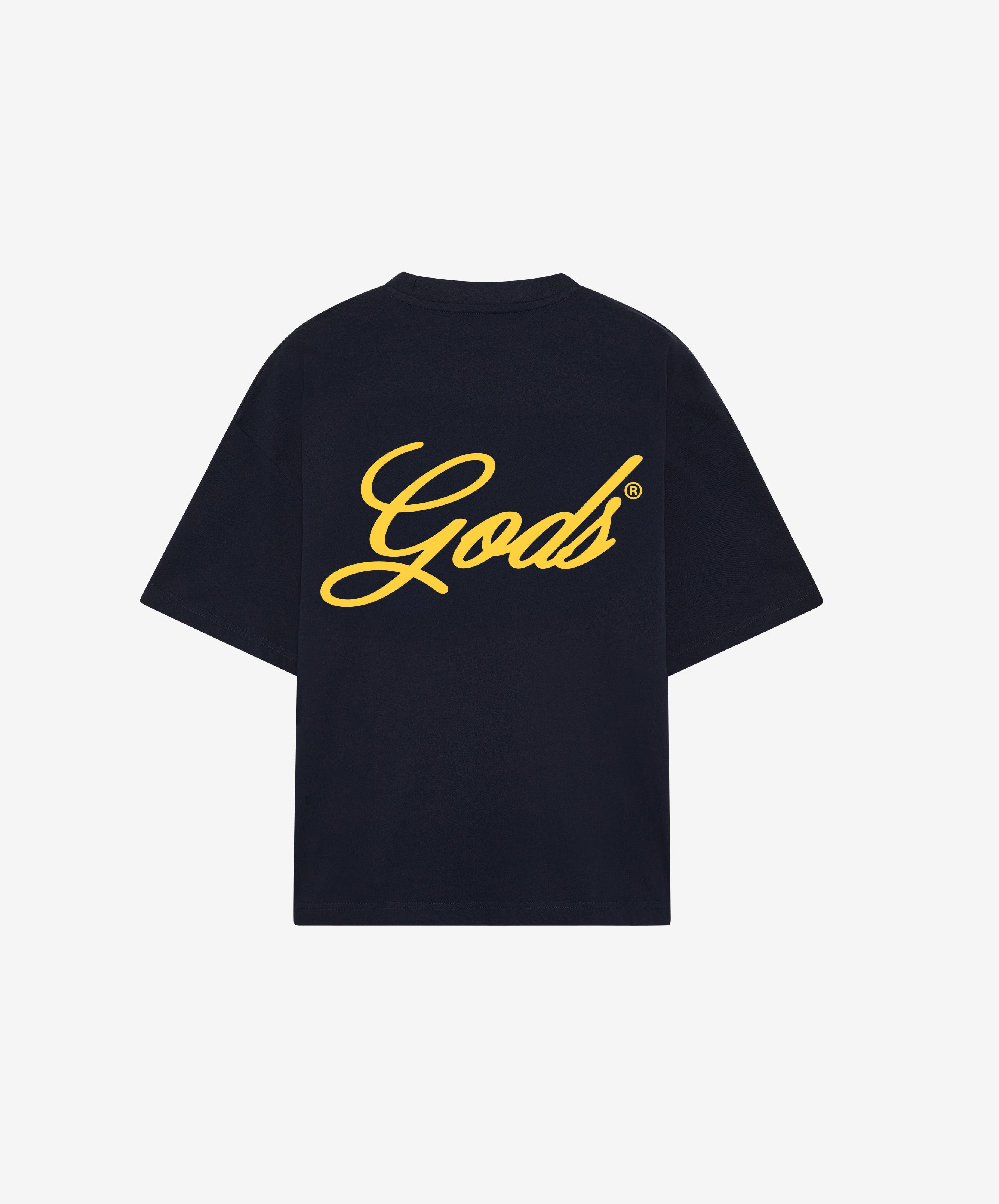Script Boxy Tee Navy