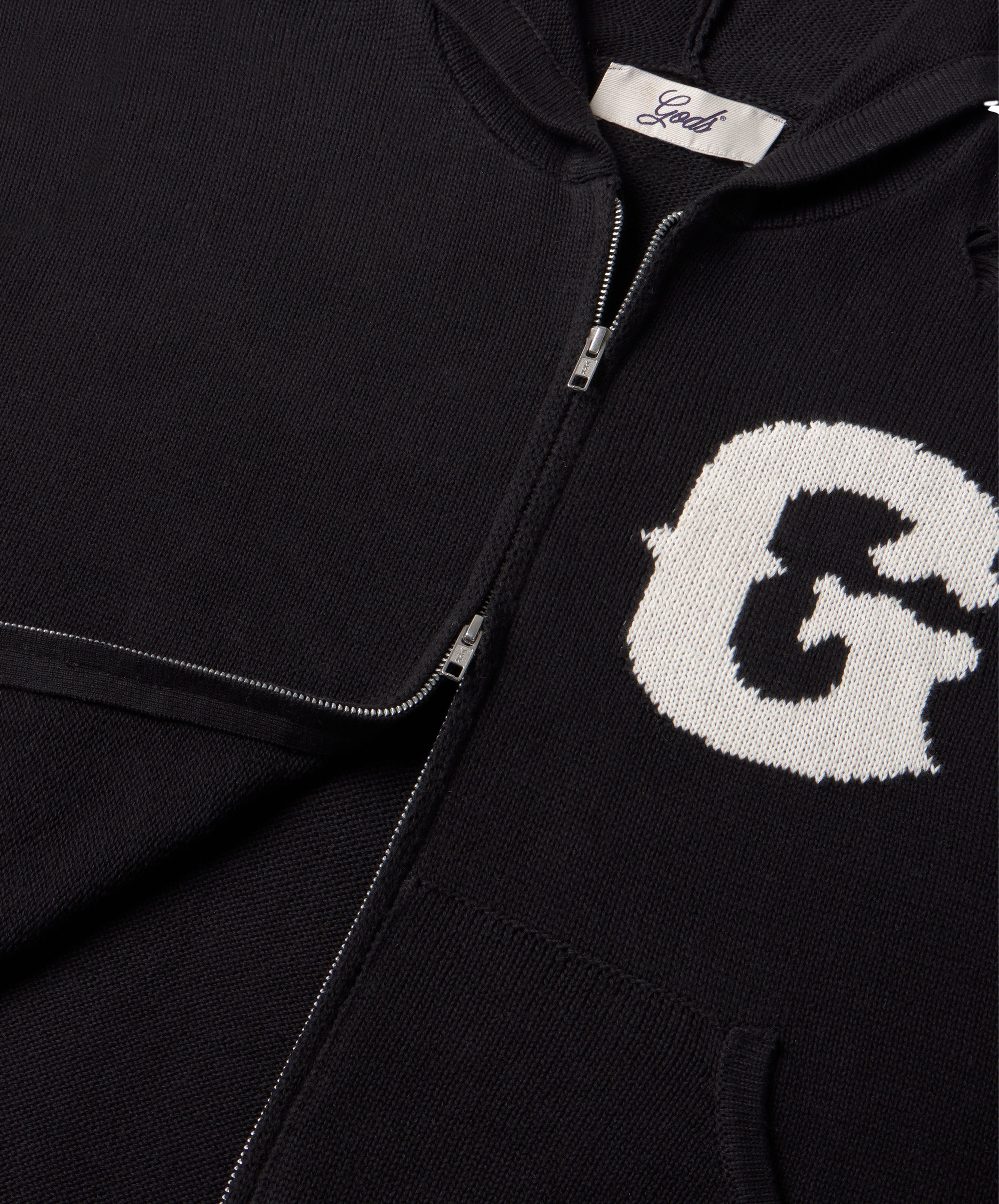 G Knitted Zipper Black