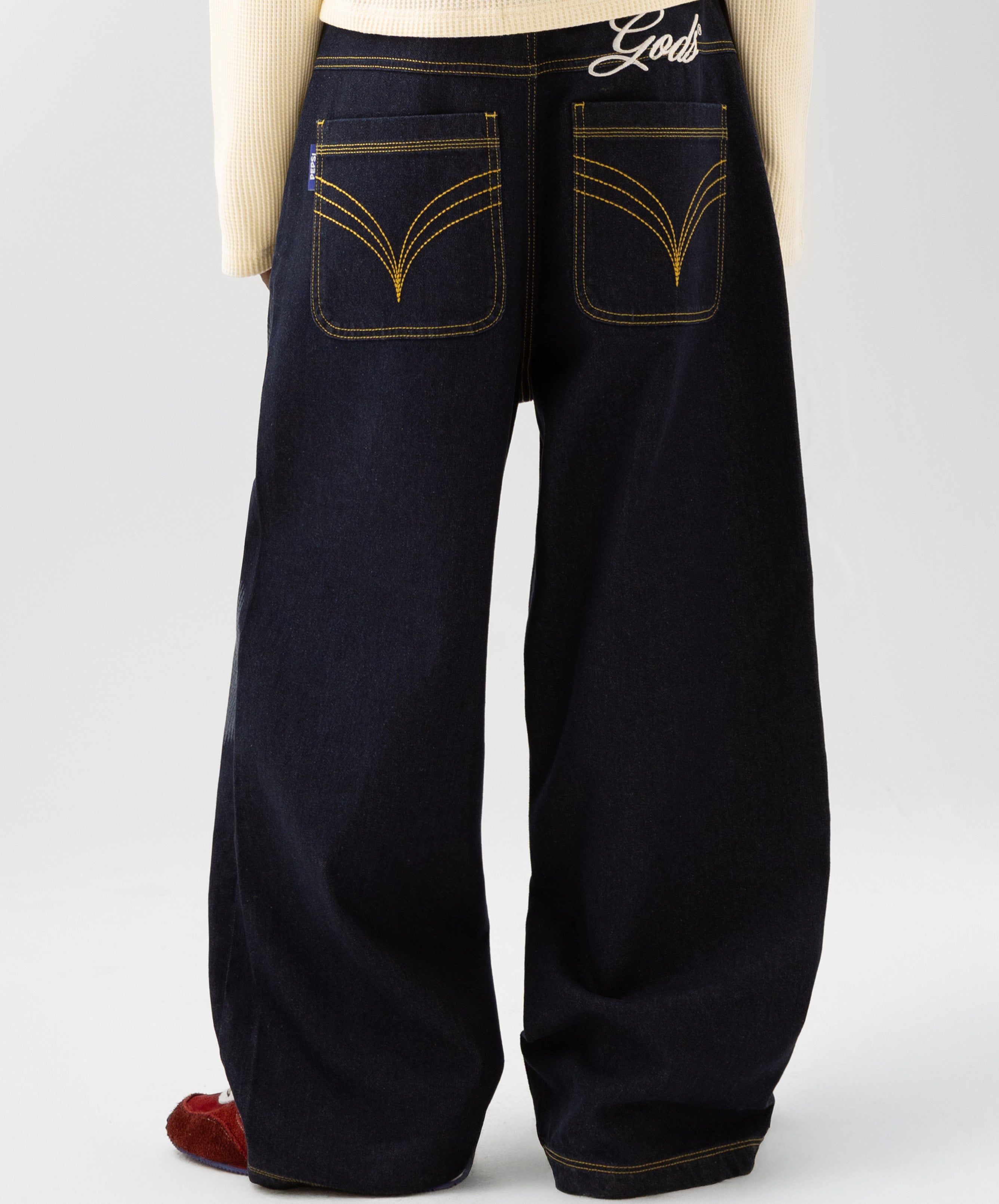 Cherry Baggy Denim Jeans Navy