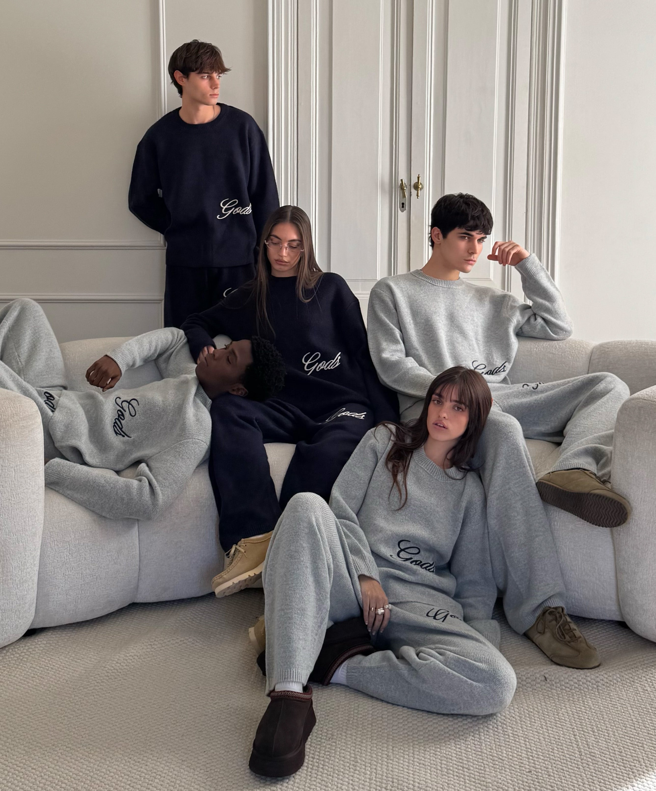 Handwritten Knitted Sweater Light Grey