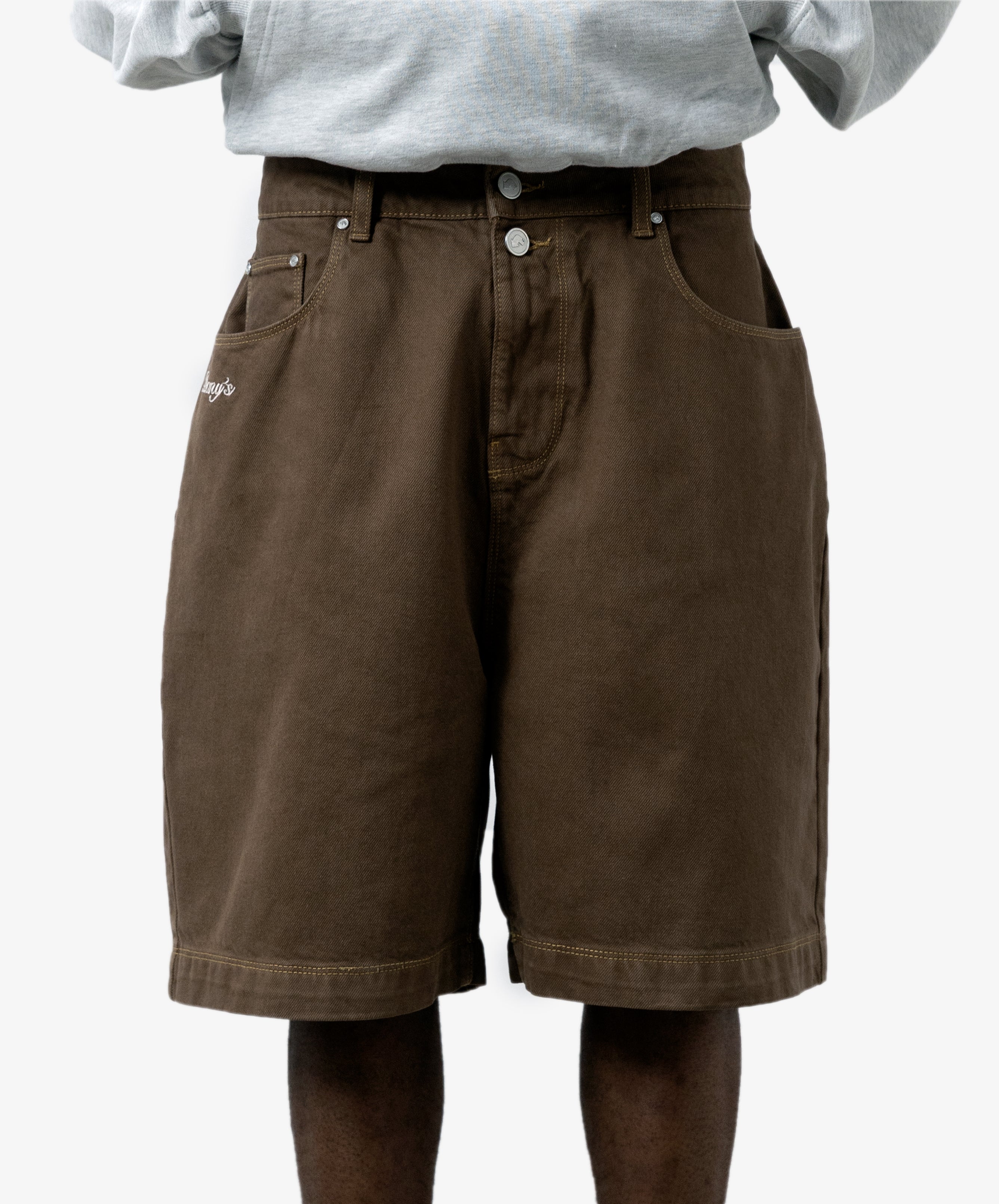 Shorts denim marrón GODS® x Beanywood streetwear collab