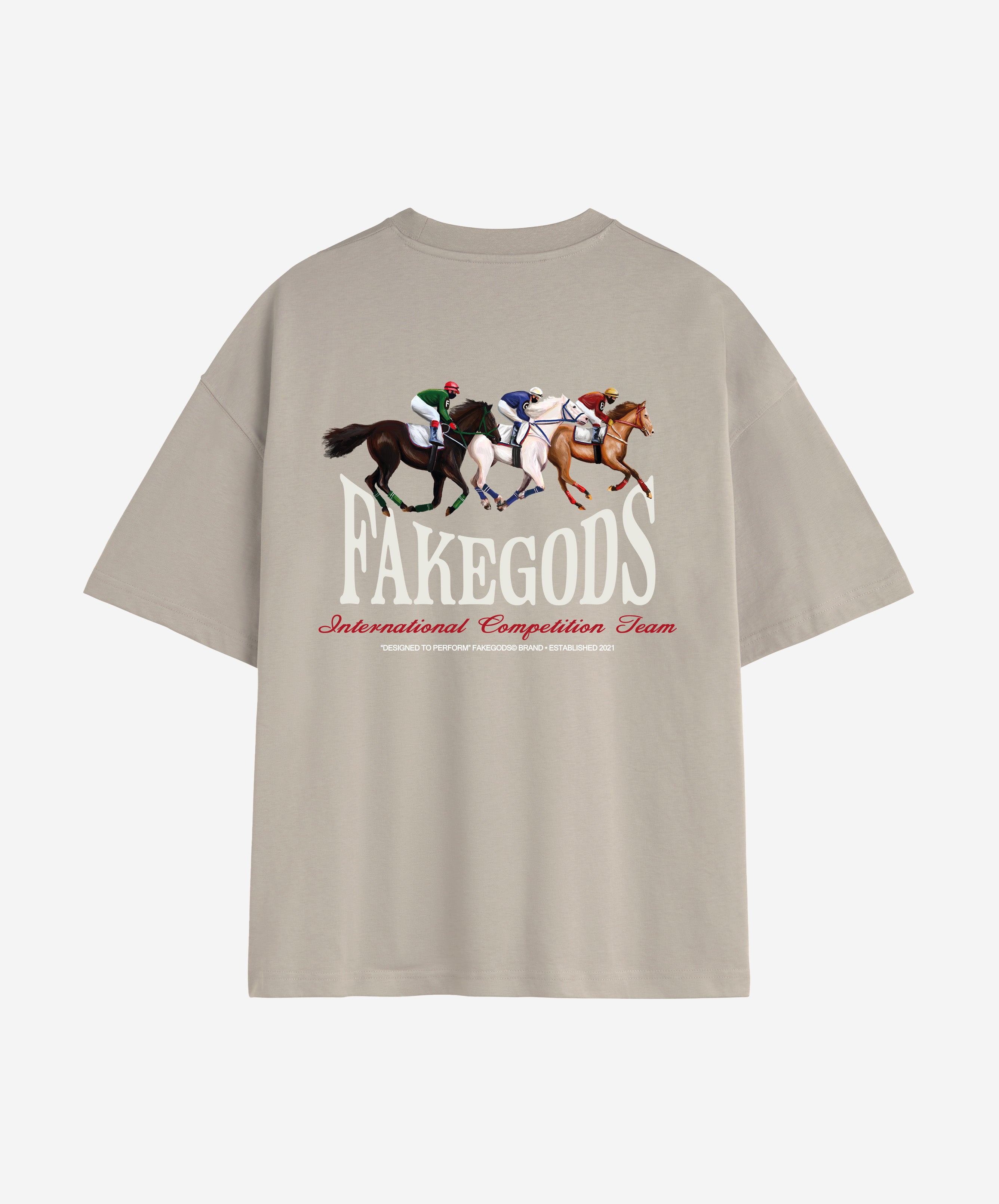 Horse Race Tee Light Grey