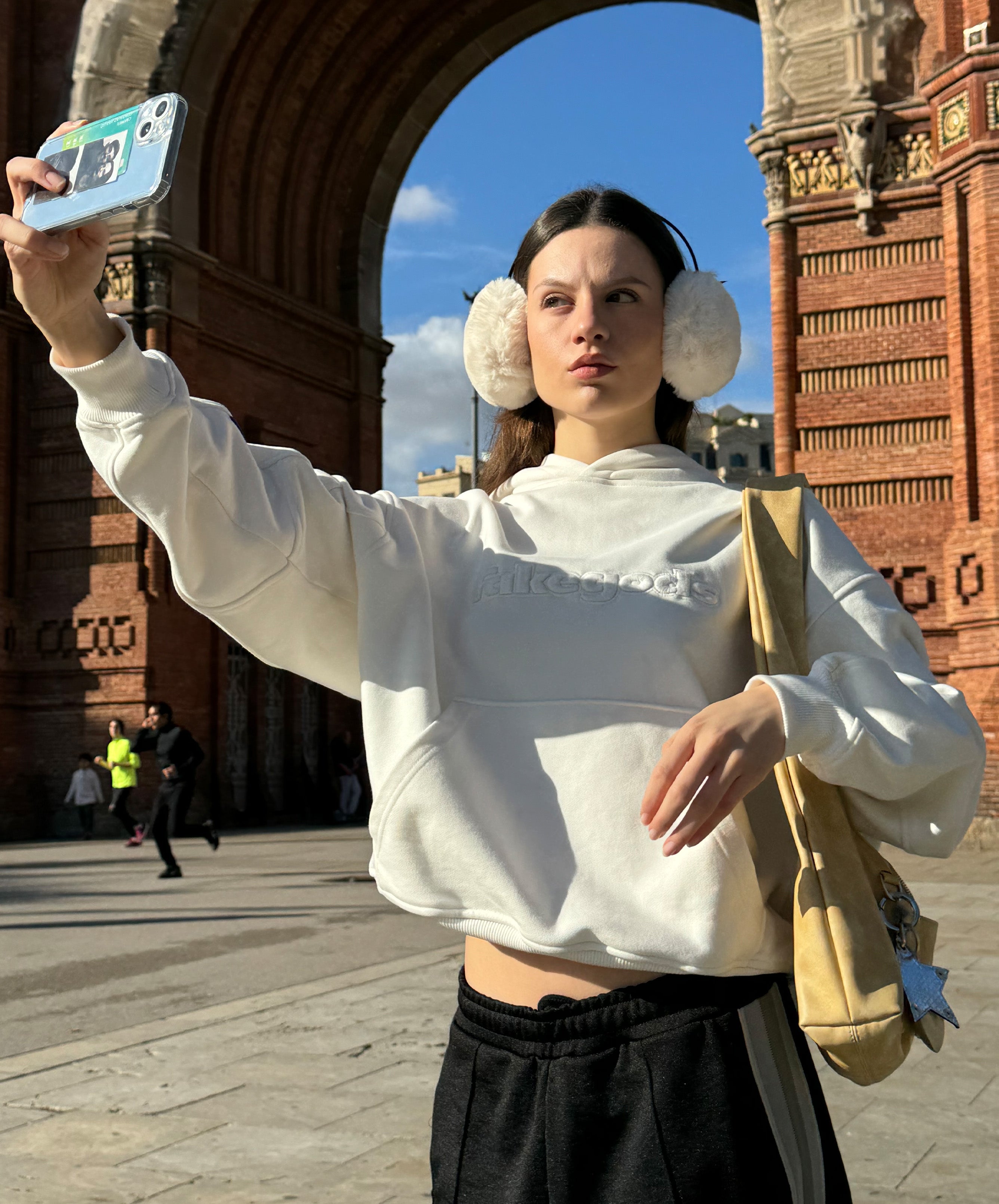 Solid Logo Hoodie Cream