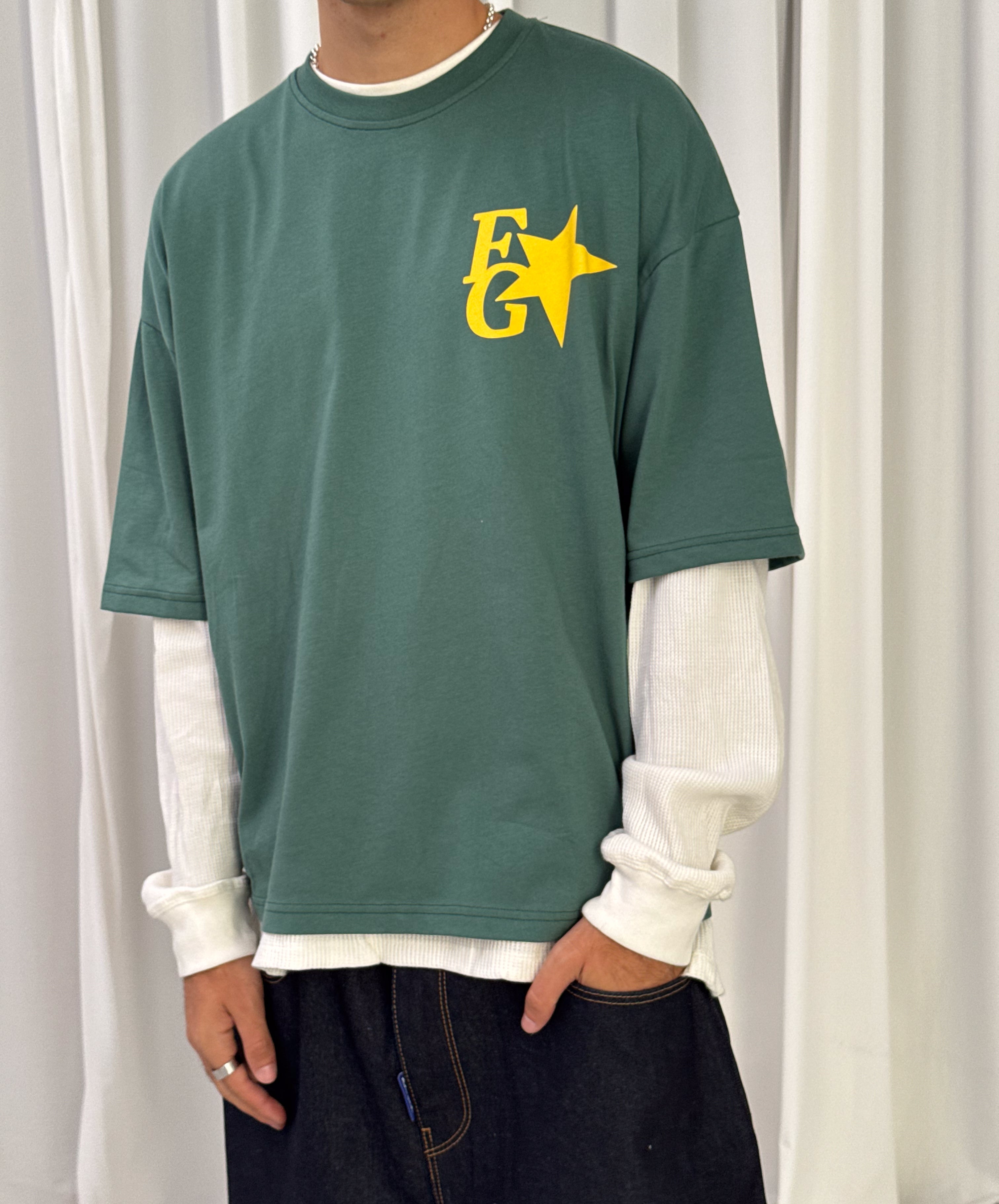 Star Boxy Tee Green
