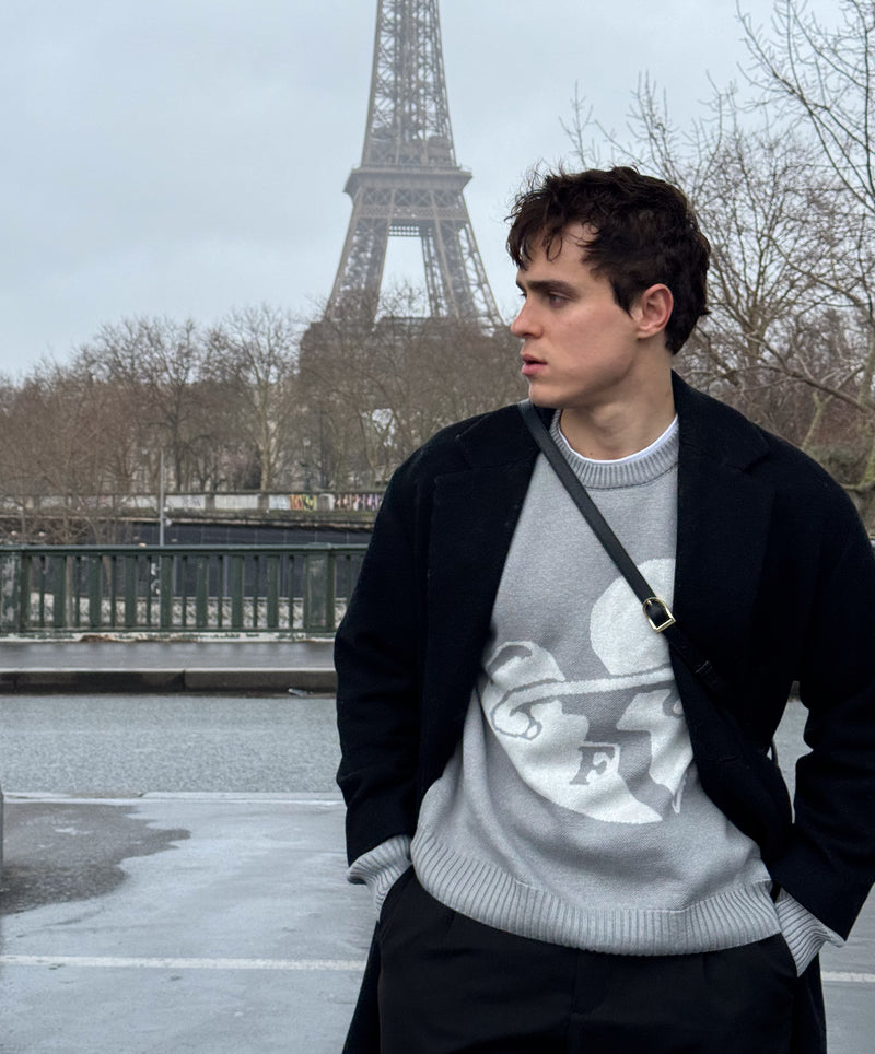 VALENTINE'S KNITTED SWEATER LIGHT GRAY