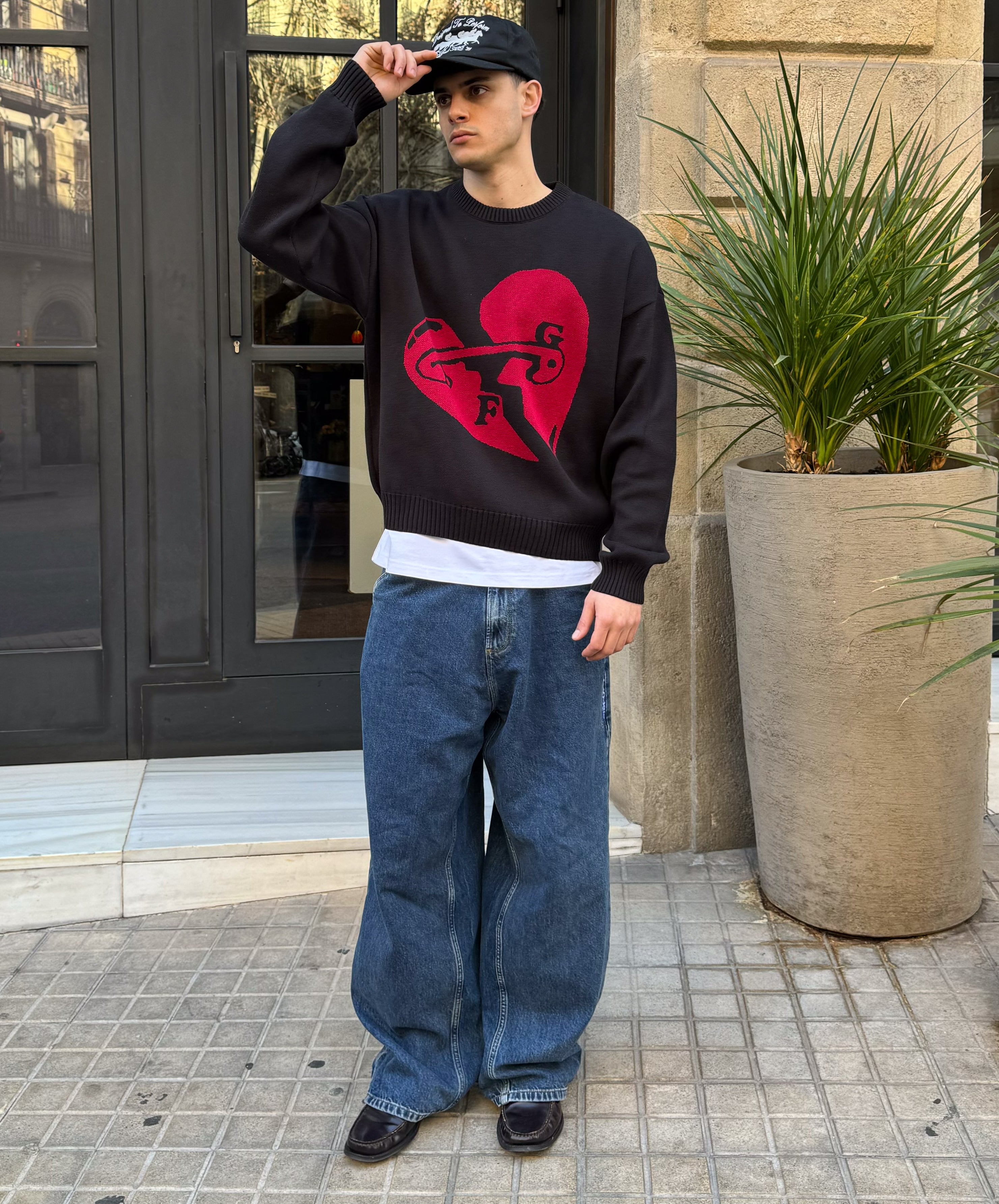 Valentine'S Knitted Sweater Black