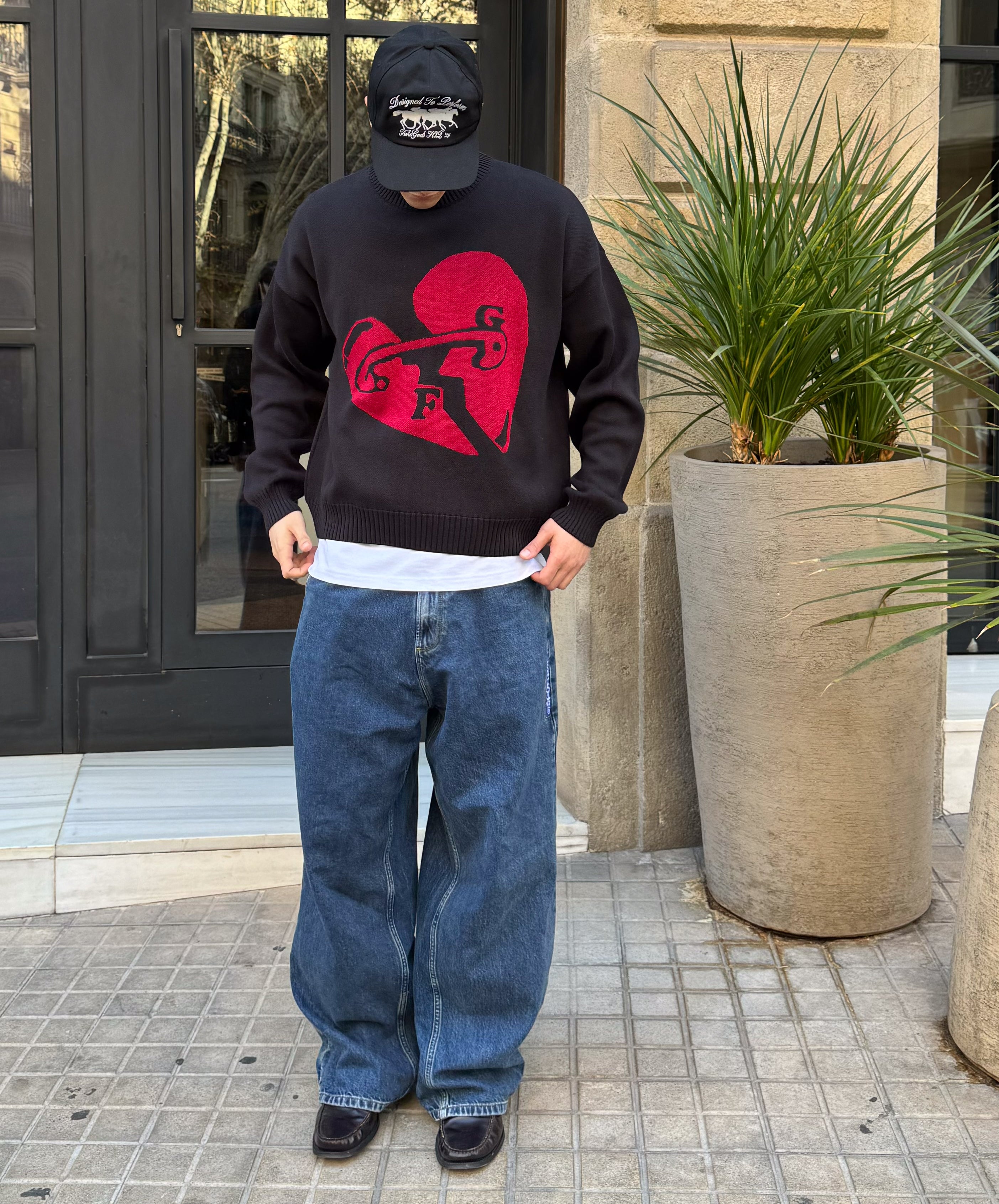 Valentine'S Knitted Sweater Black