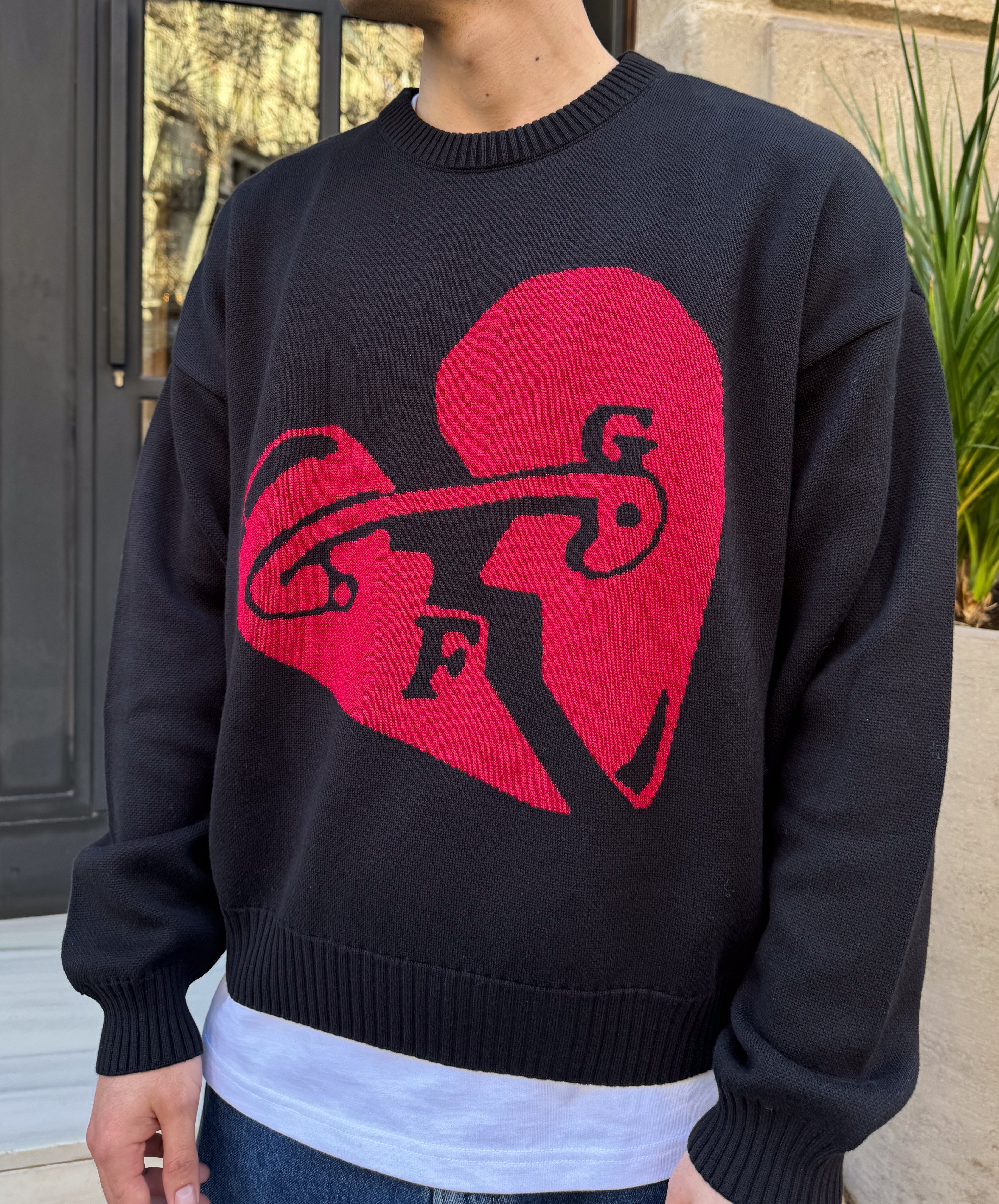 Valentine'S Knitted Sweater Black