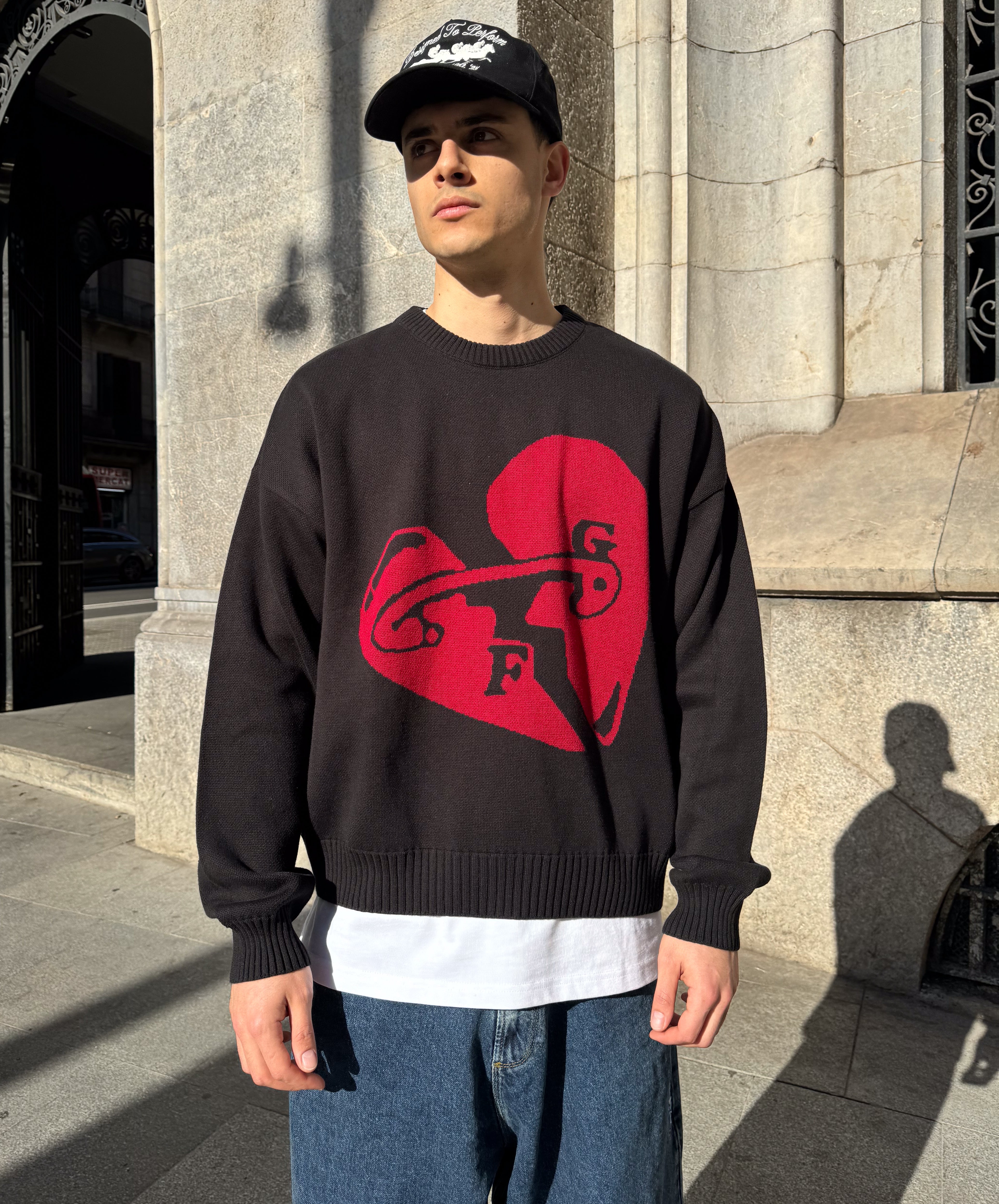 Valentine'S Knitted Sweater Black