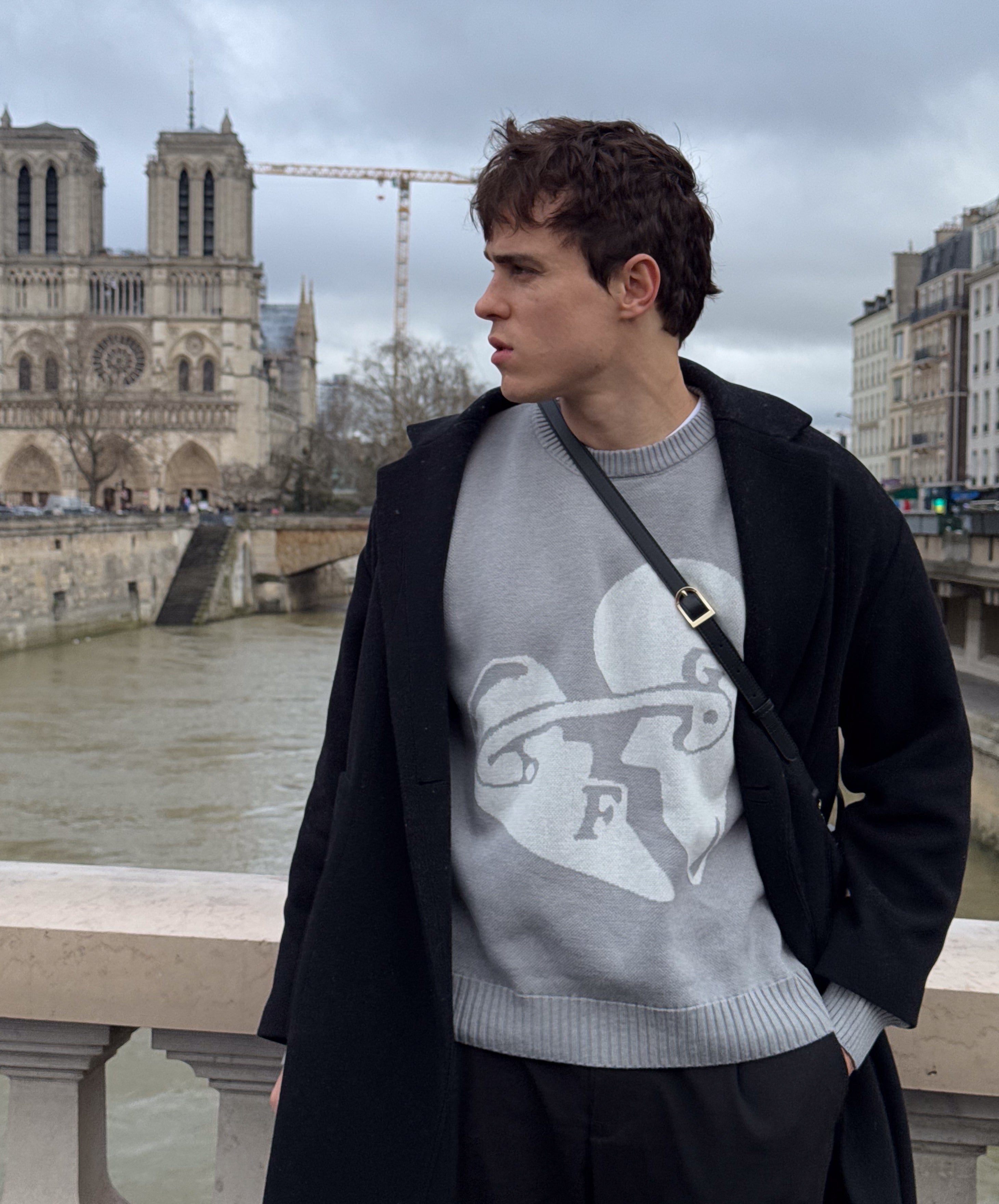 Valentine'S Knitted Sweater Light Grey