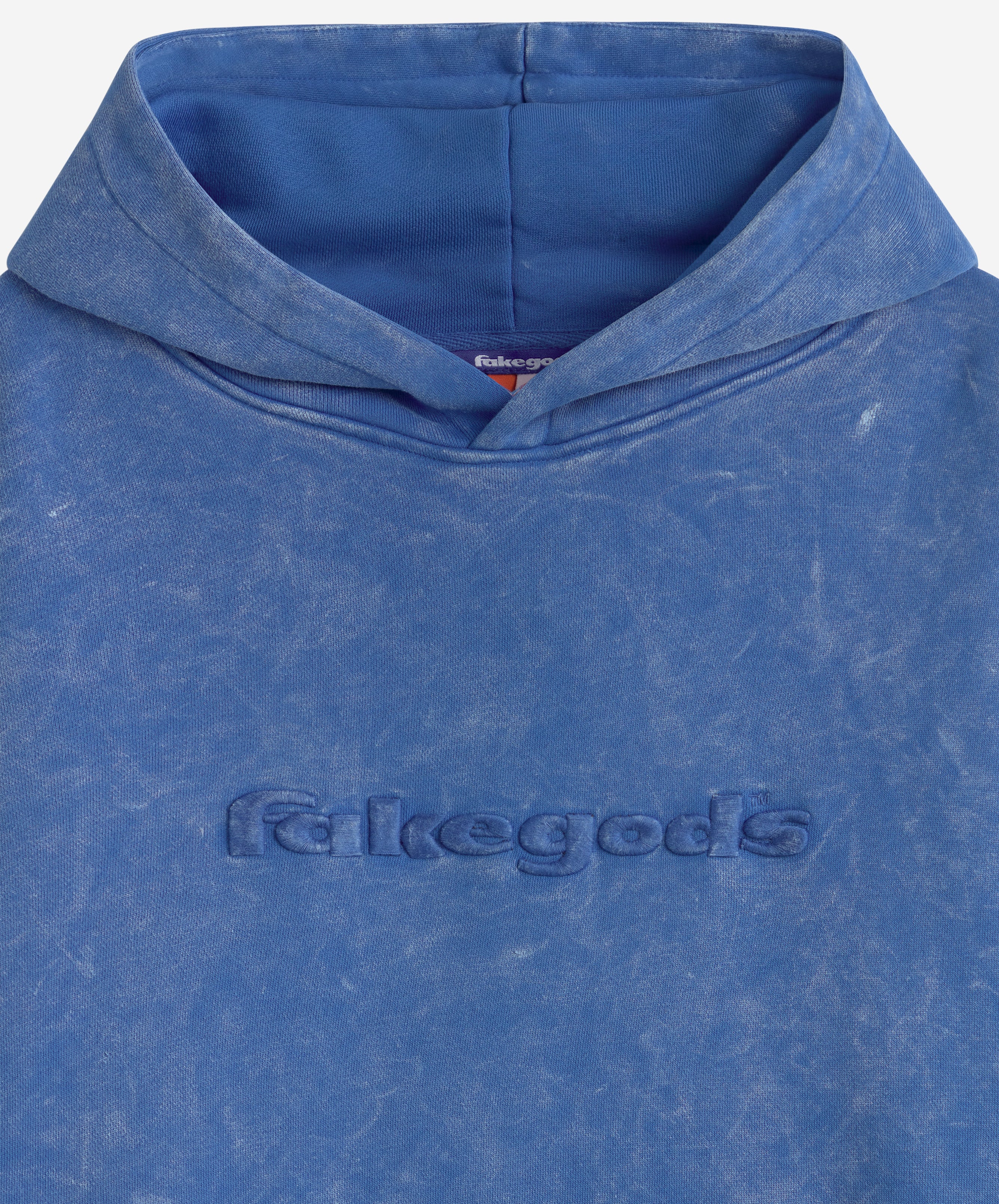 Logo Washed Hoodie Blue