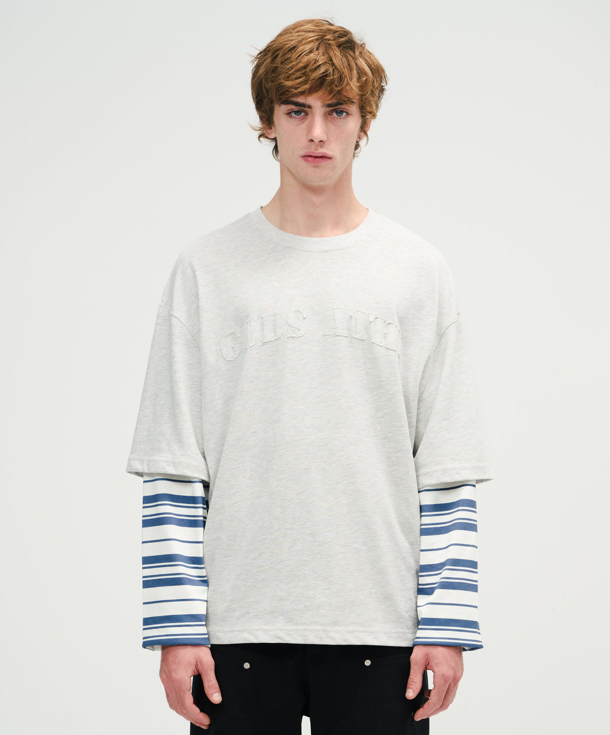 Stripes Double Sleeve Athl. Grey