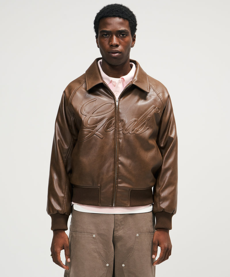 Vegan Leather Jacket Brown