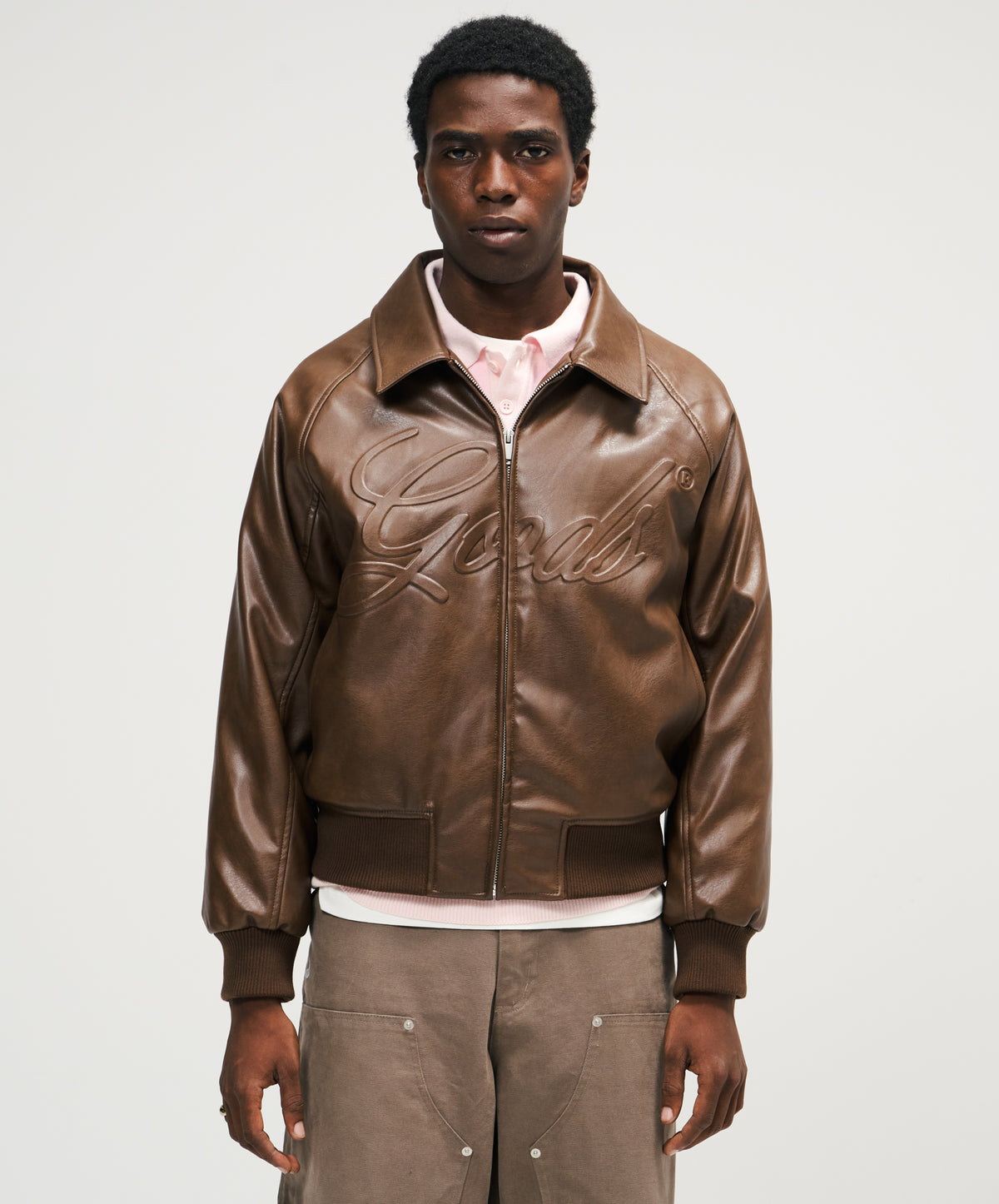 Vegan Leather Jacket Brown