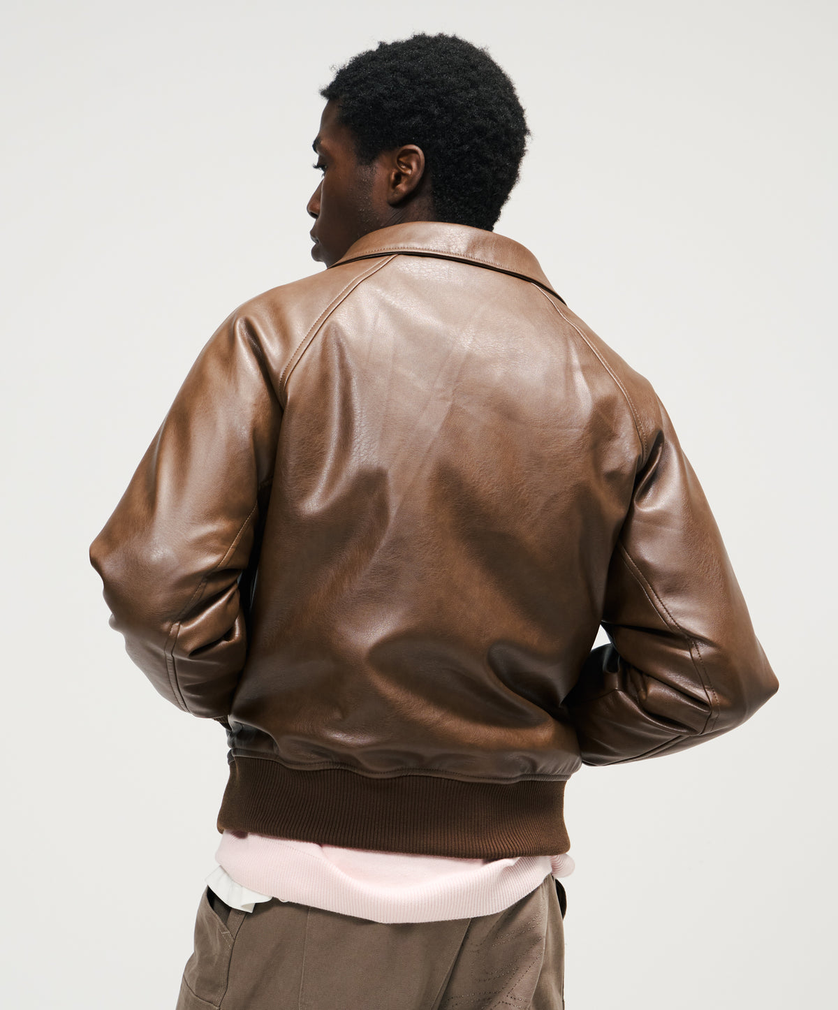 Vegan Leather Jacket Brown