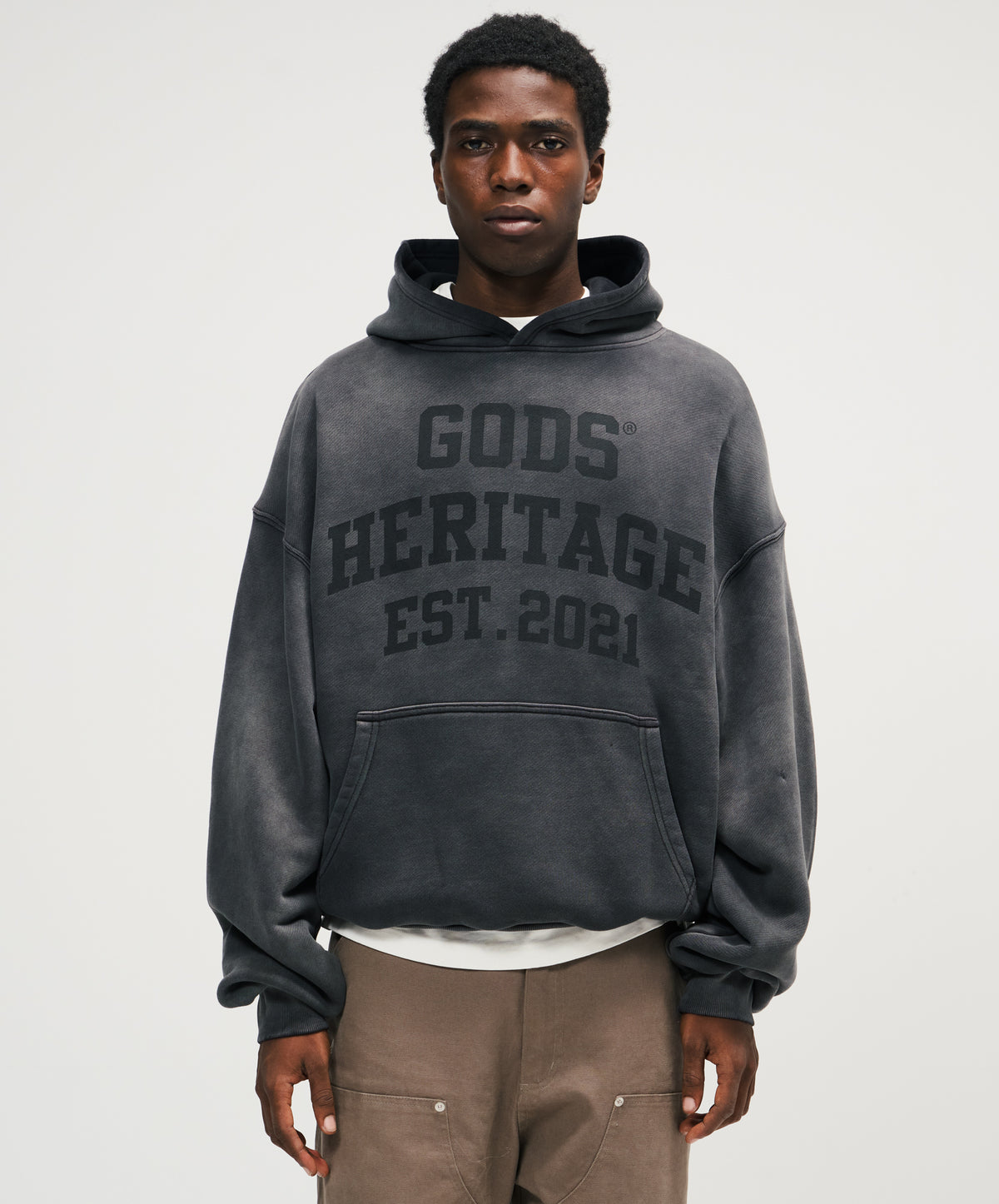 Heritage Washed Hoodie Anthra