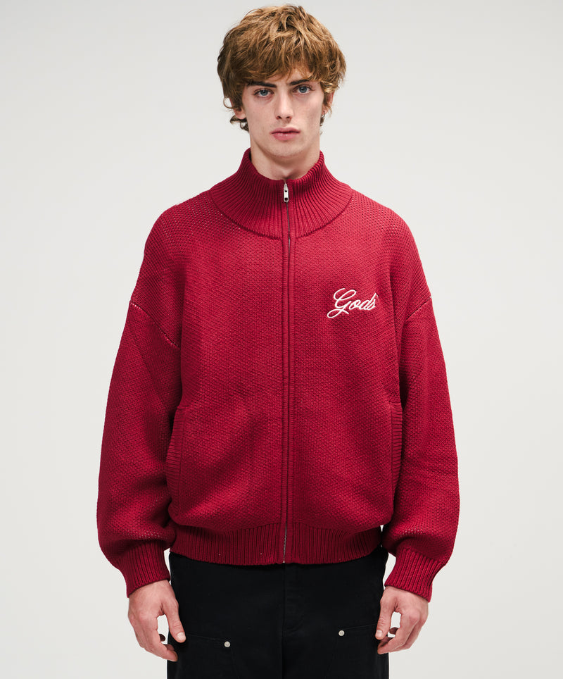 G'S Knitted Zipper Red