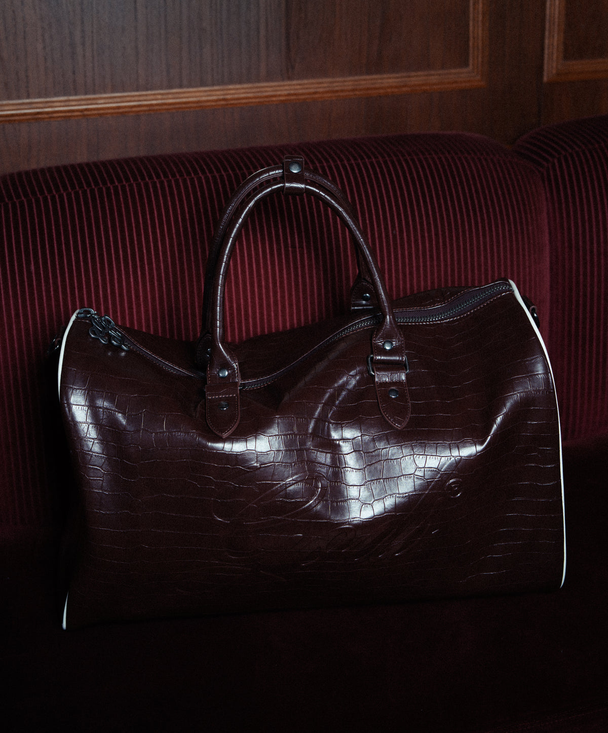 Duffel Leather Bag Crocodile
