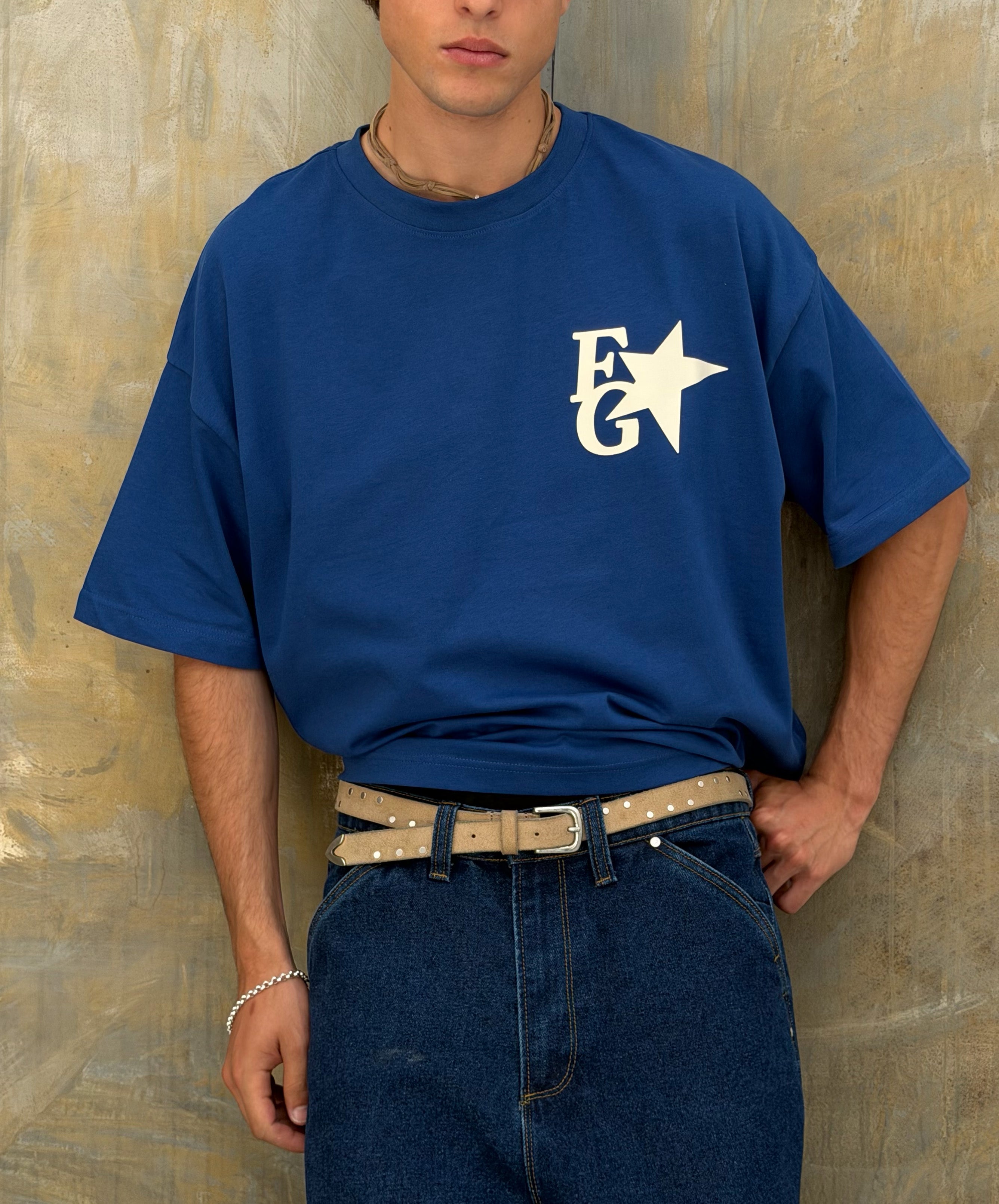 Star Boxy Tee Blue