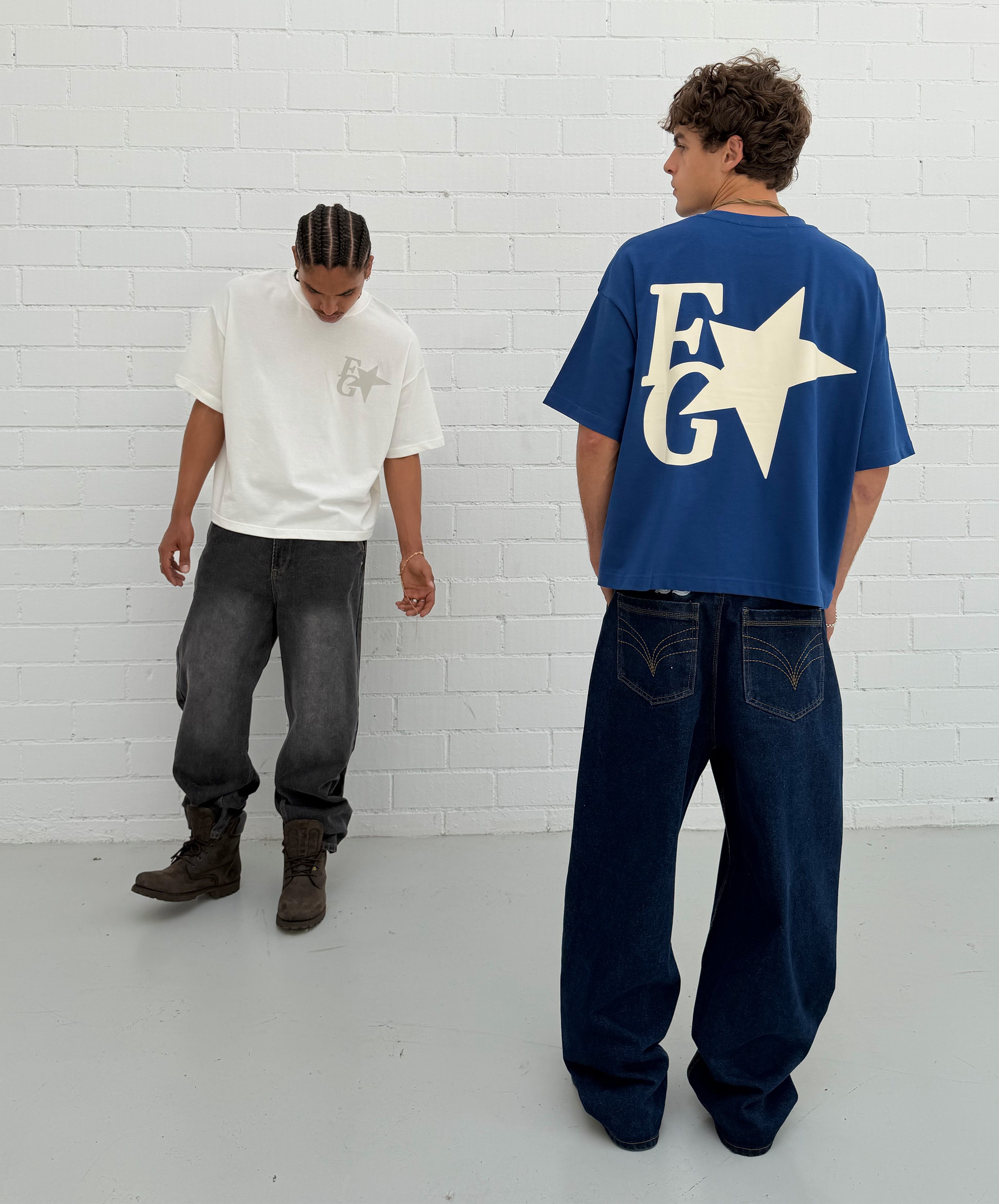 Star Boxy Tee Blue