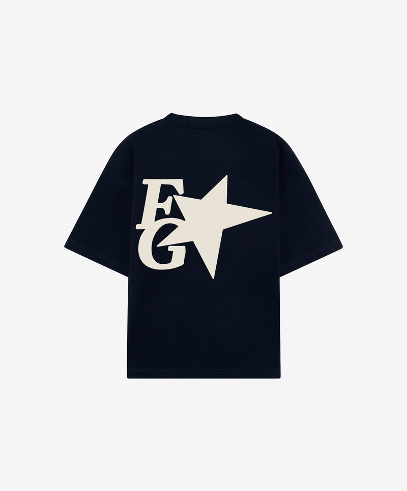 Star Boxy Tee Navy