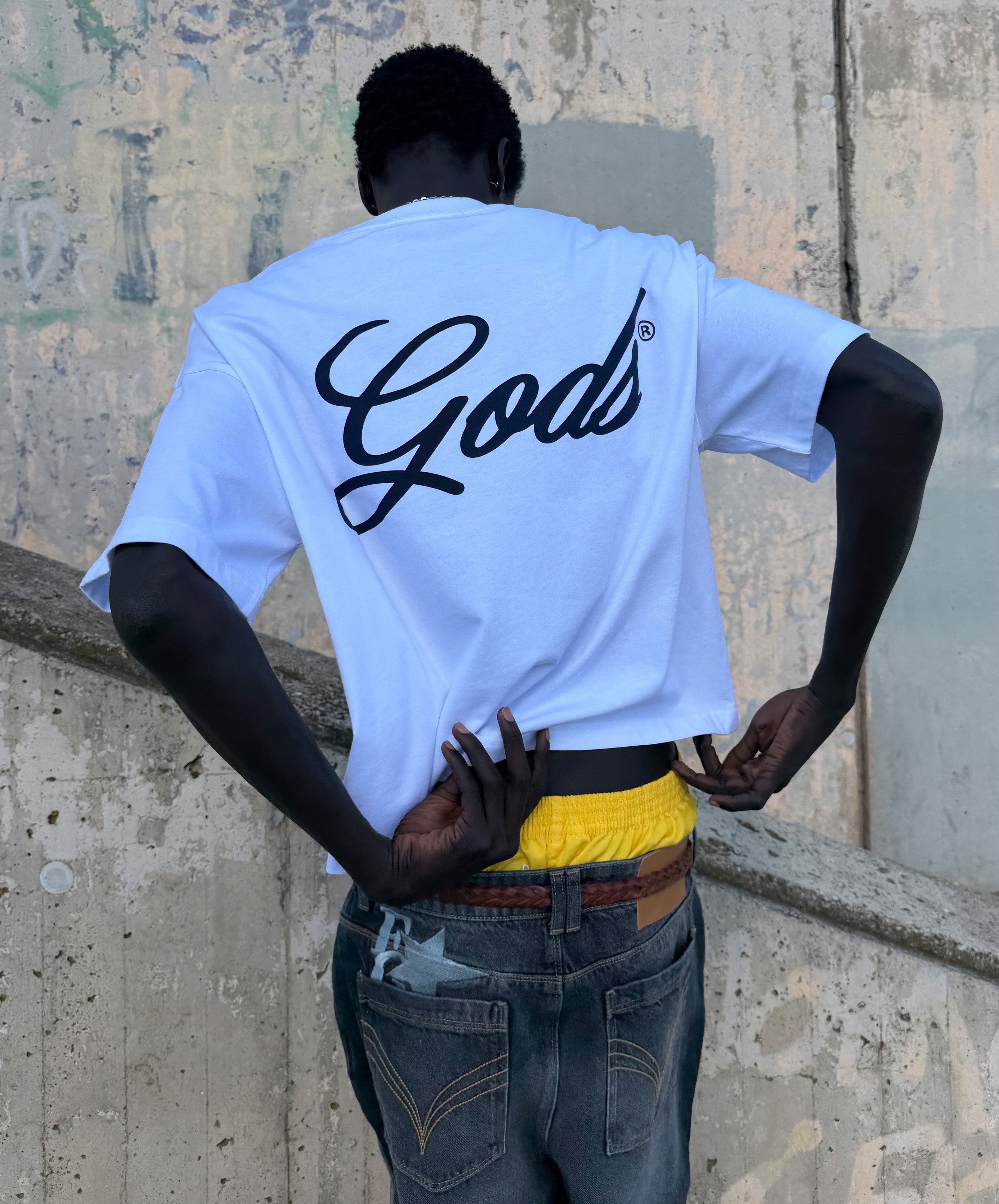 Script Boxy Tee White