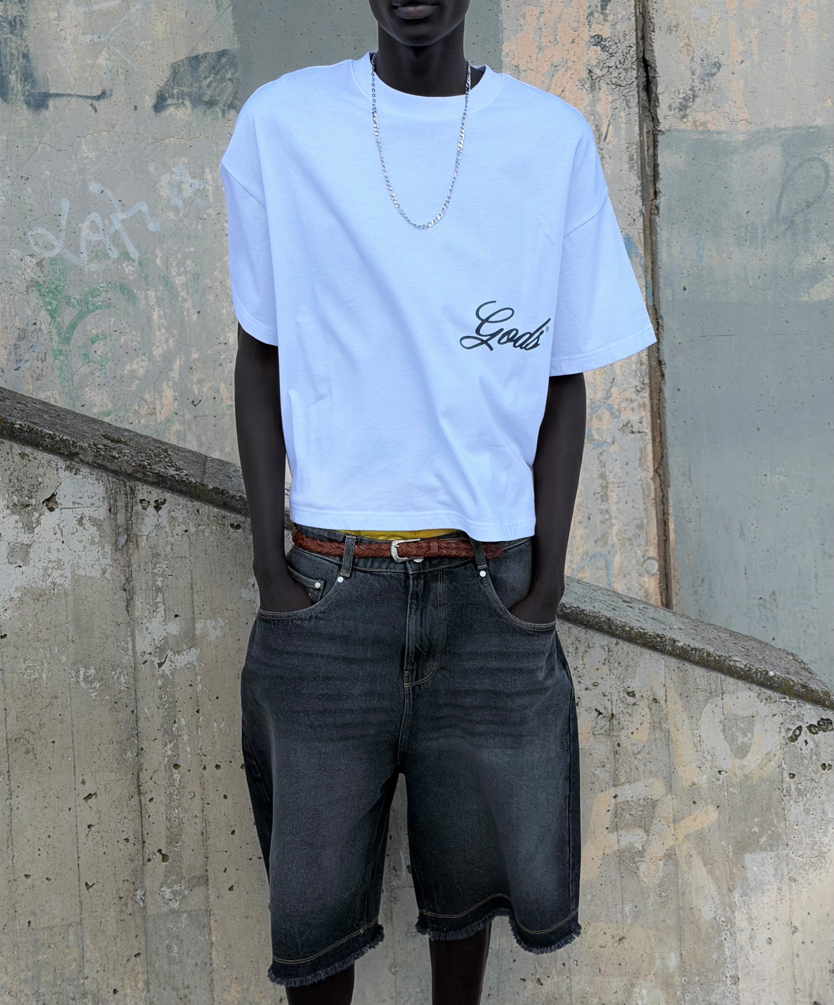 Script Boxy Tee White