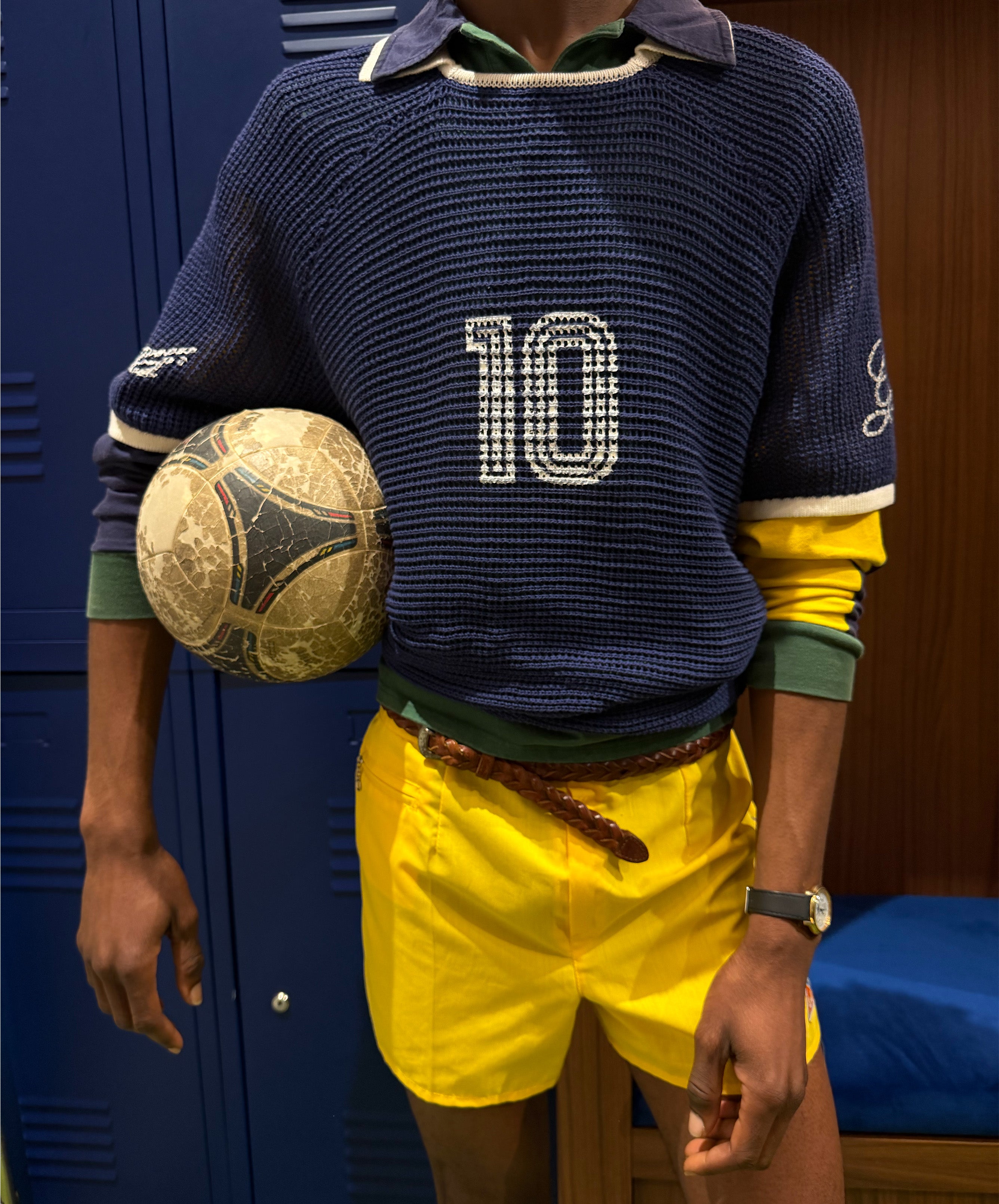Mundial Knitted Tee Navy