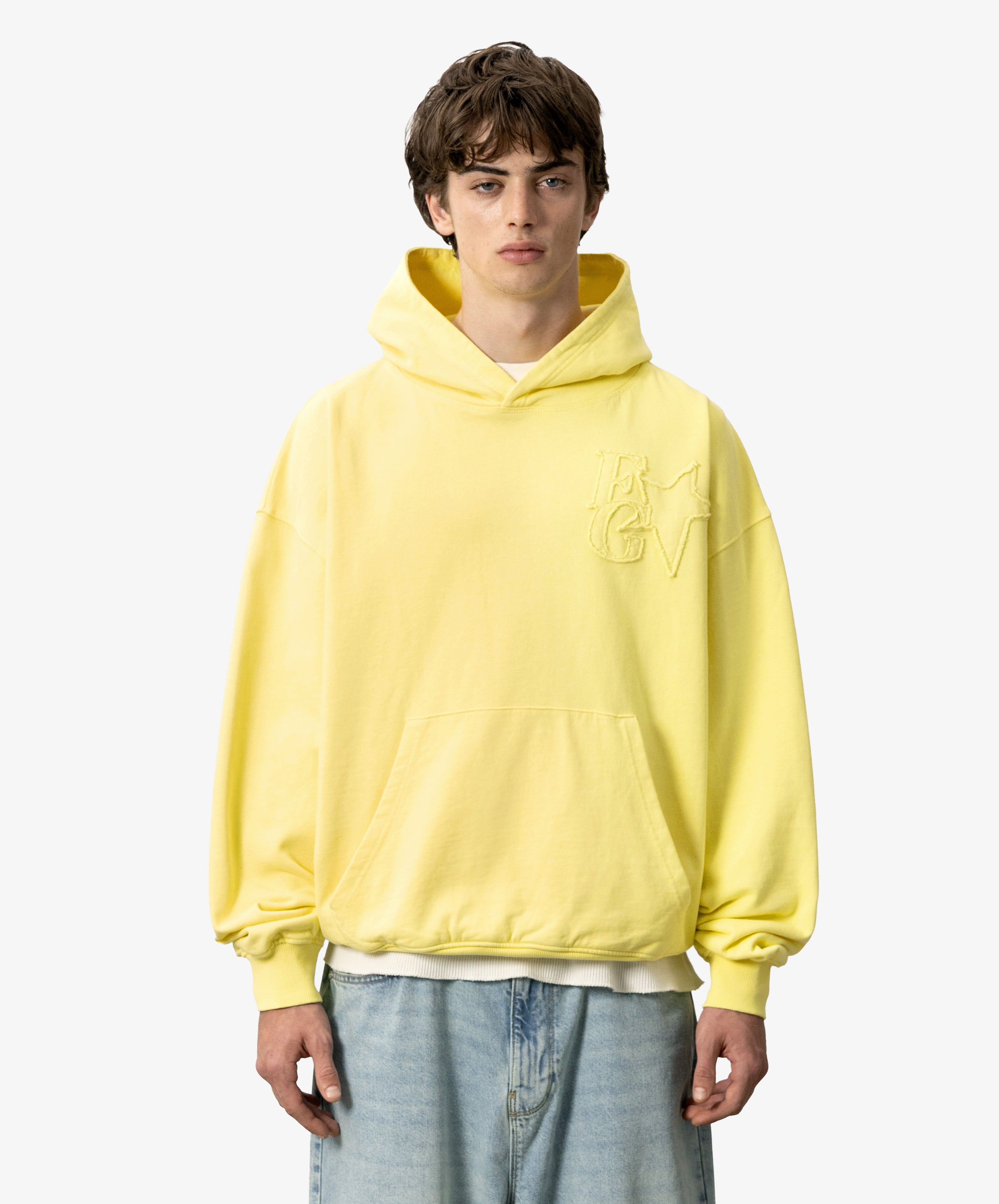 Star Washed Hoodie Yellow