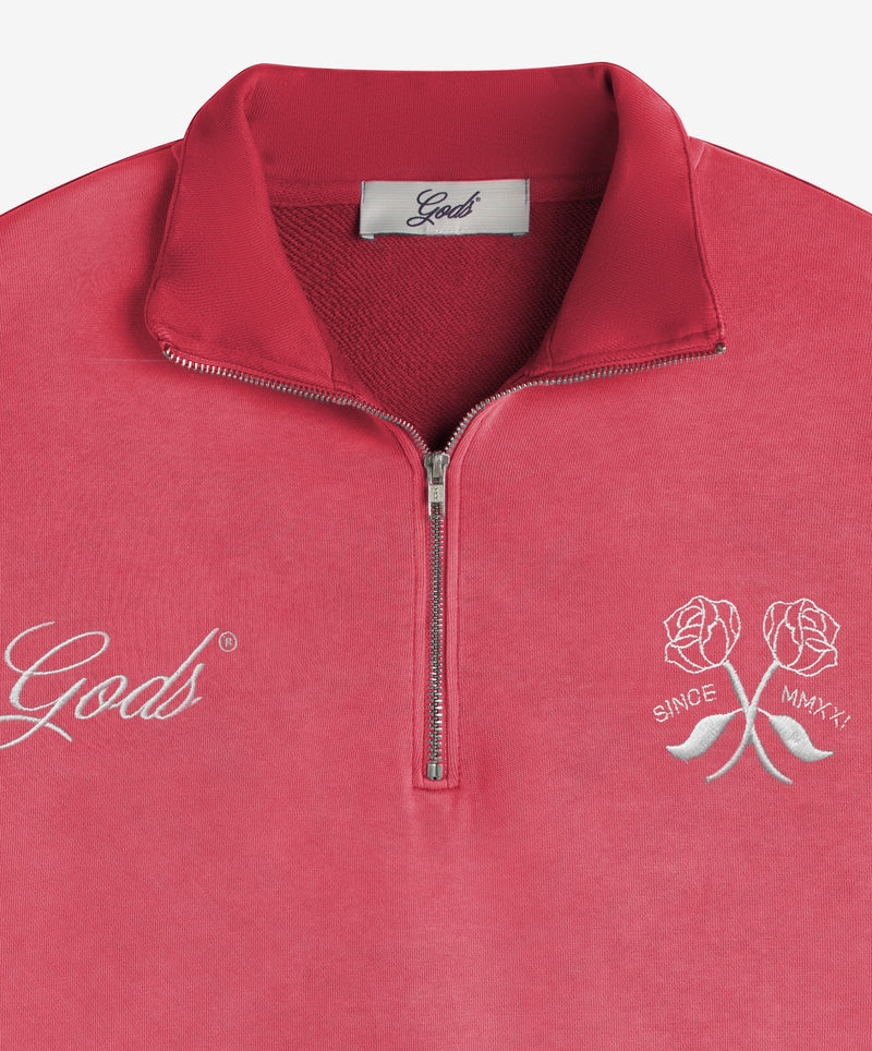 Gods Half Zip Washed Red