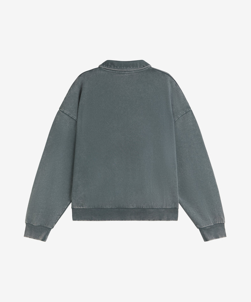 Gods Half Zip Washed Dark Grey