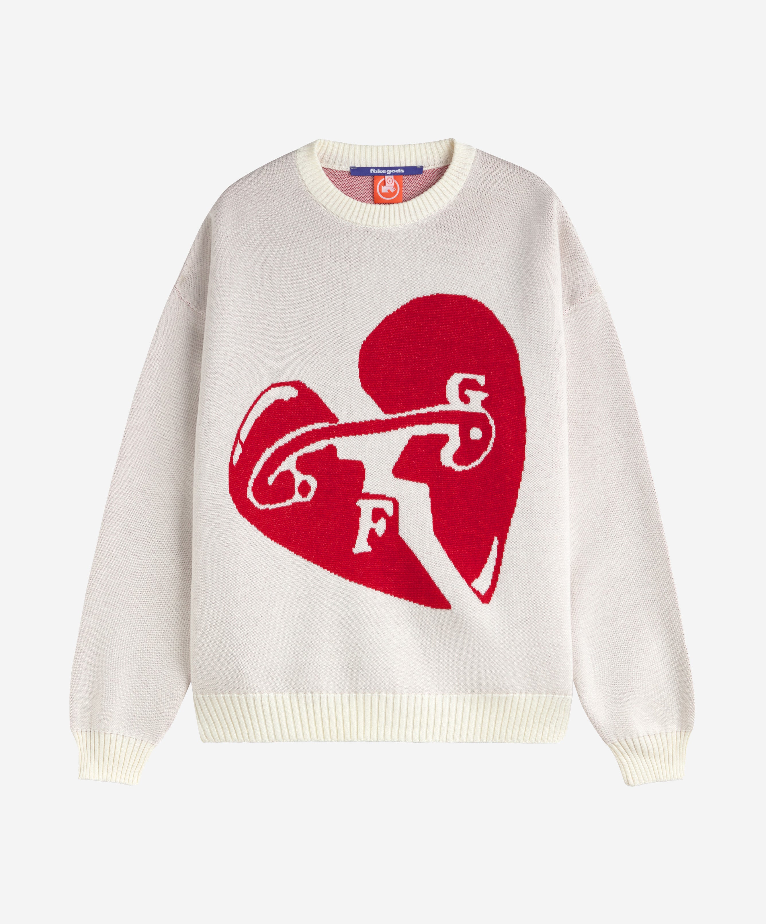 Valentine'S Knitted Sweater Cream