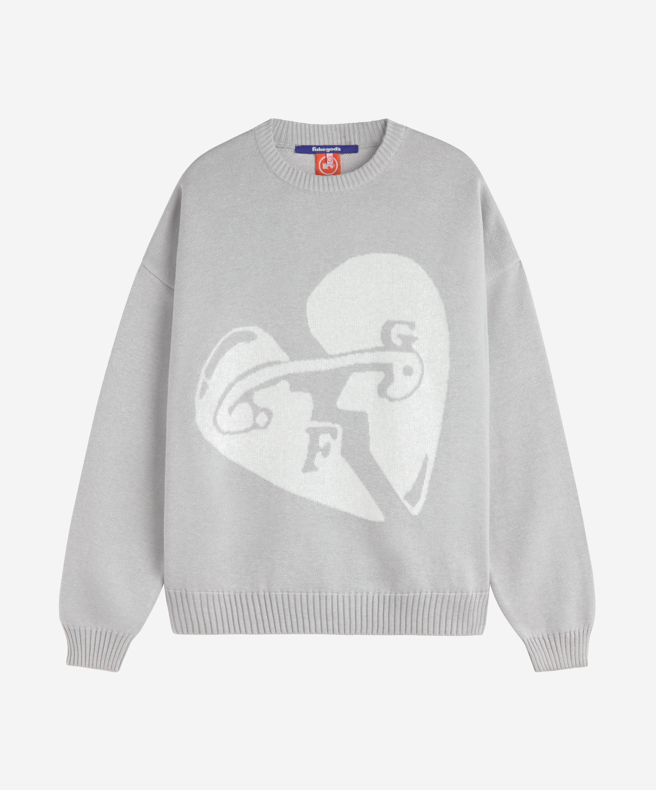 Valentine'S Knitted Sweater Light Grey