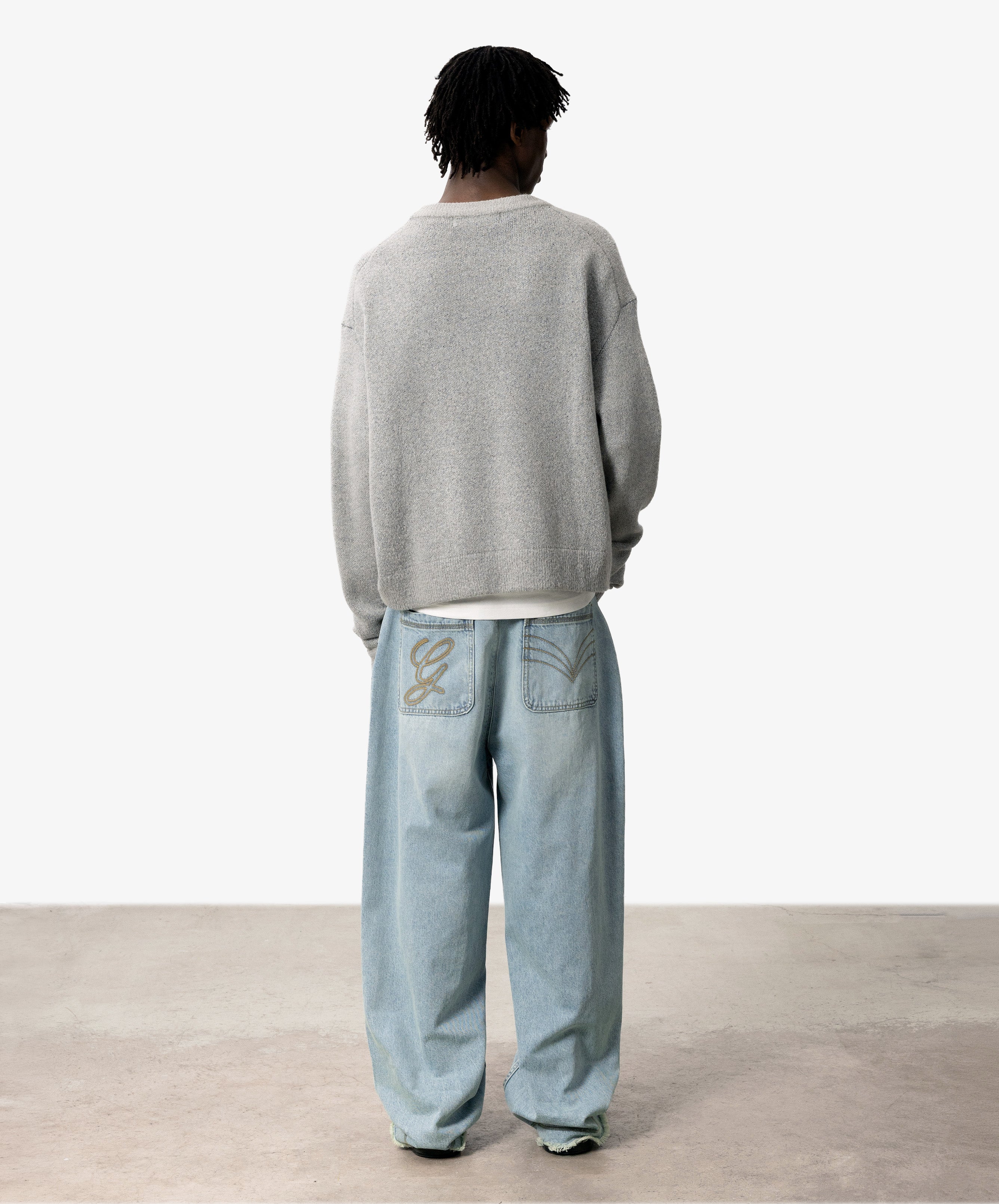 G'S Knitted Sweater Light Grey