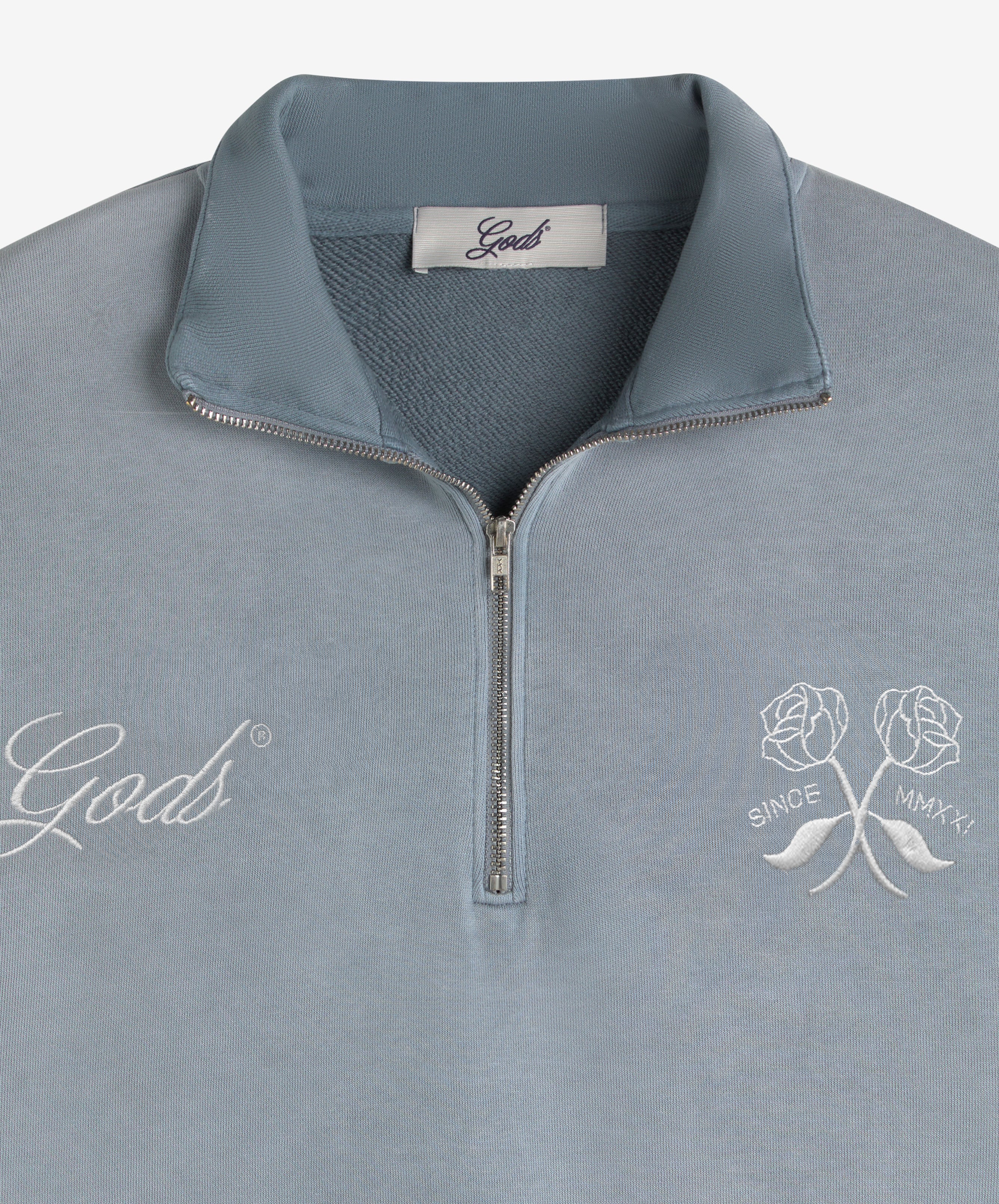Gods Half Zip Washed Grey