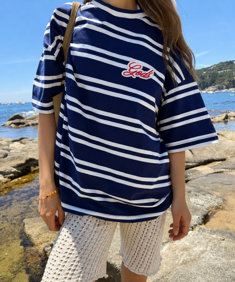 Gods Stripped Tee Navy