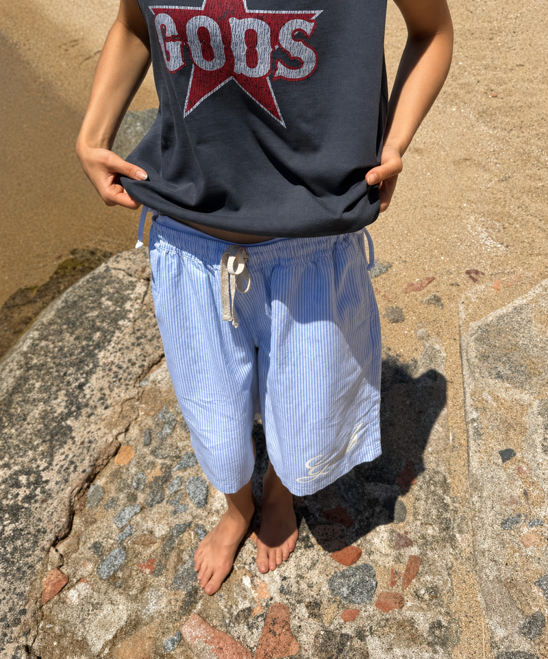 Gods Popelin Jorts Blue