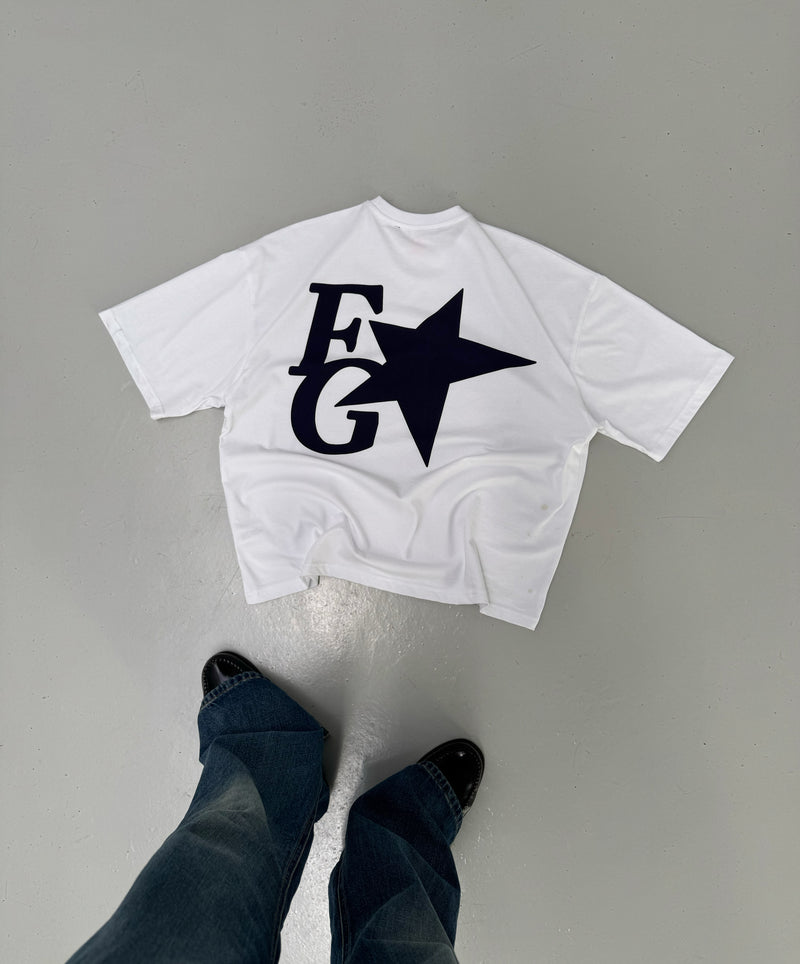 Star Boxy Tee White
