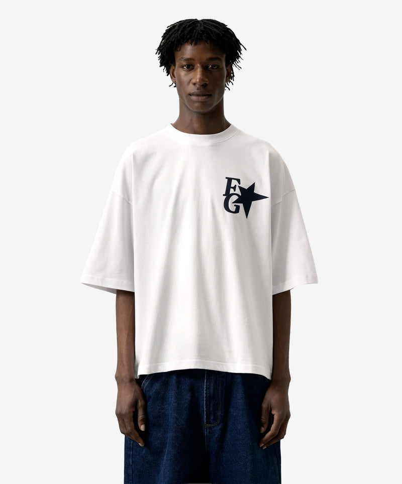 Star Boxy Tee White