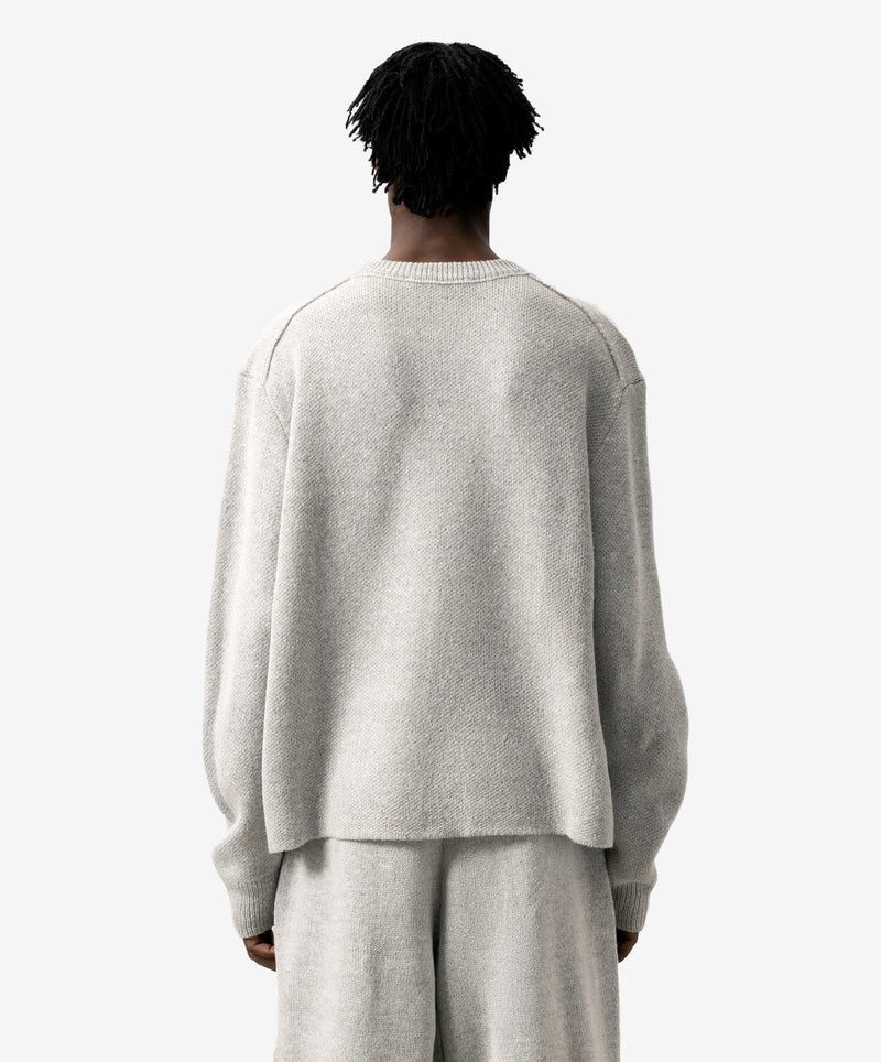 Handwritten Knitted Sweater Light Gray