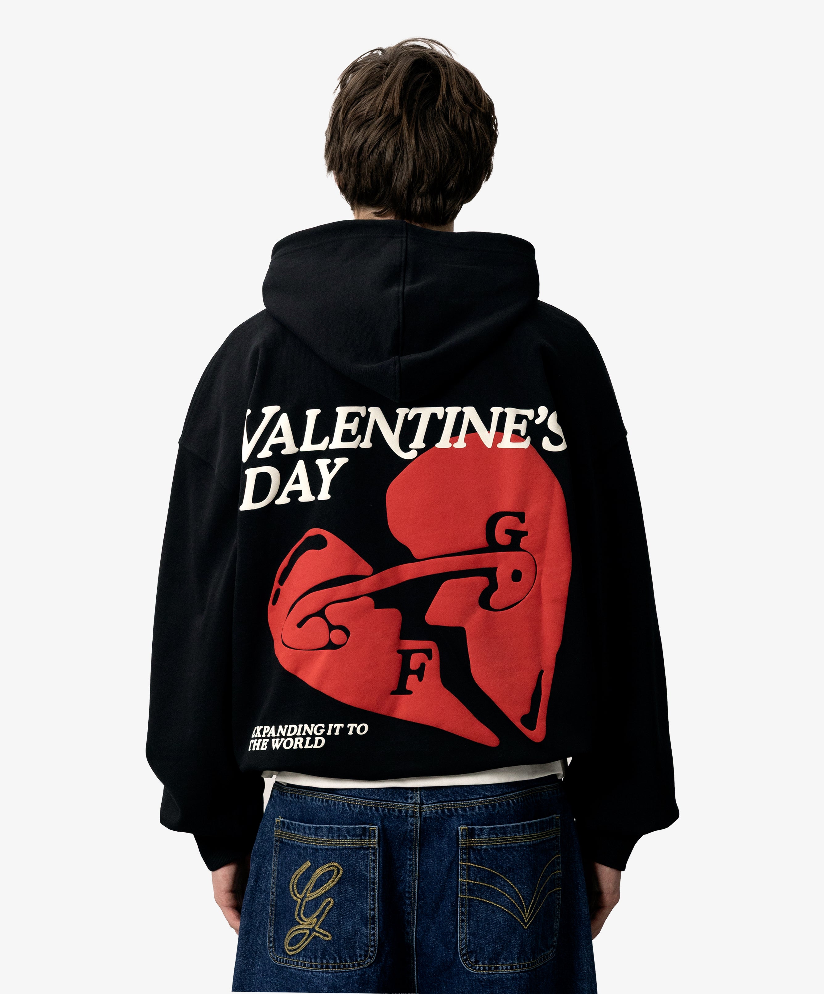 最安値　ハートドットM　OG Logo Valentine Zip Hoodie OG Logo V2 Black Red Full Zip Hoodie – WOODstack